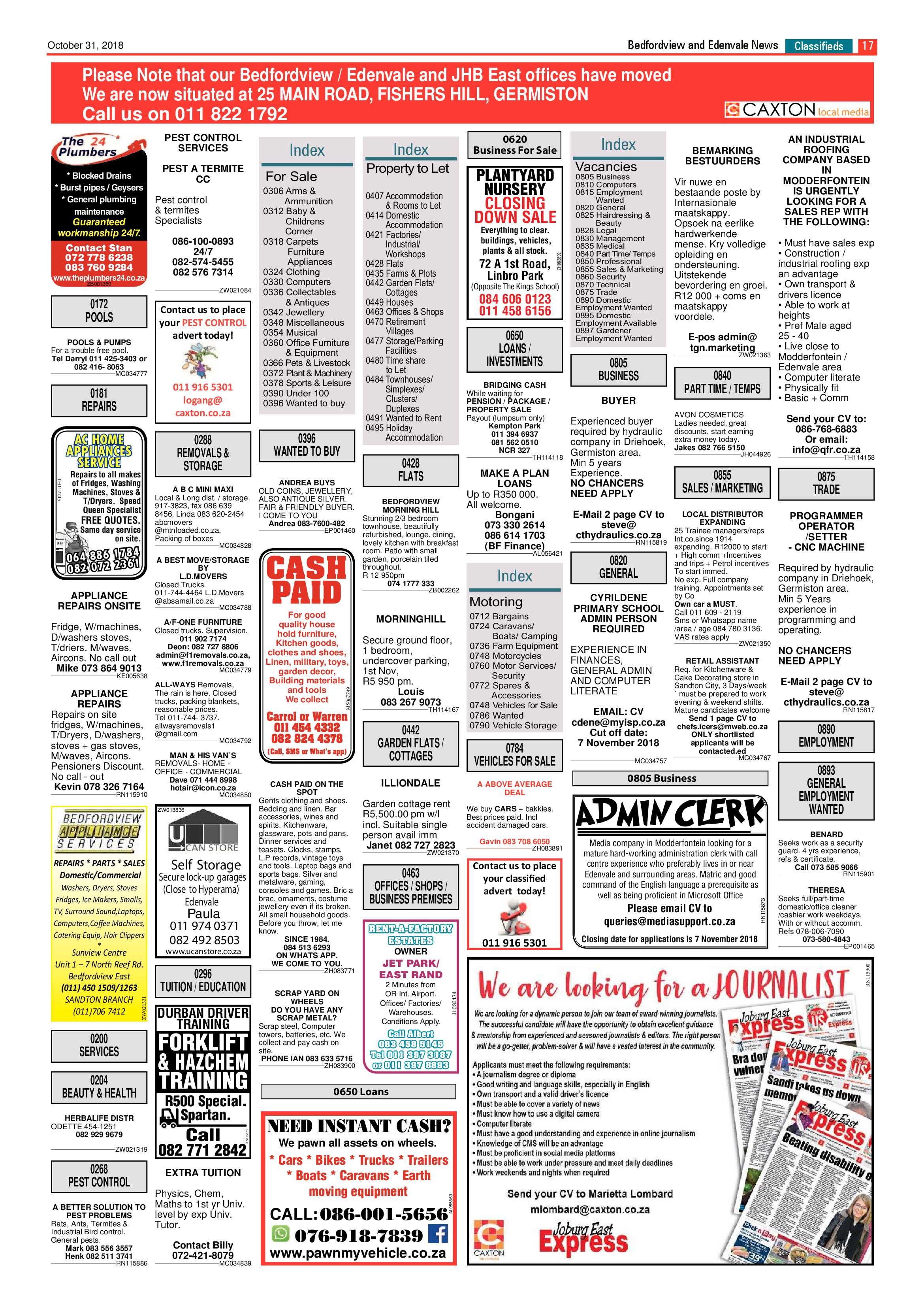 Bedfordvale and Edenvale News 31 October 2018 page 17
