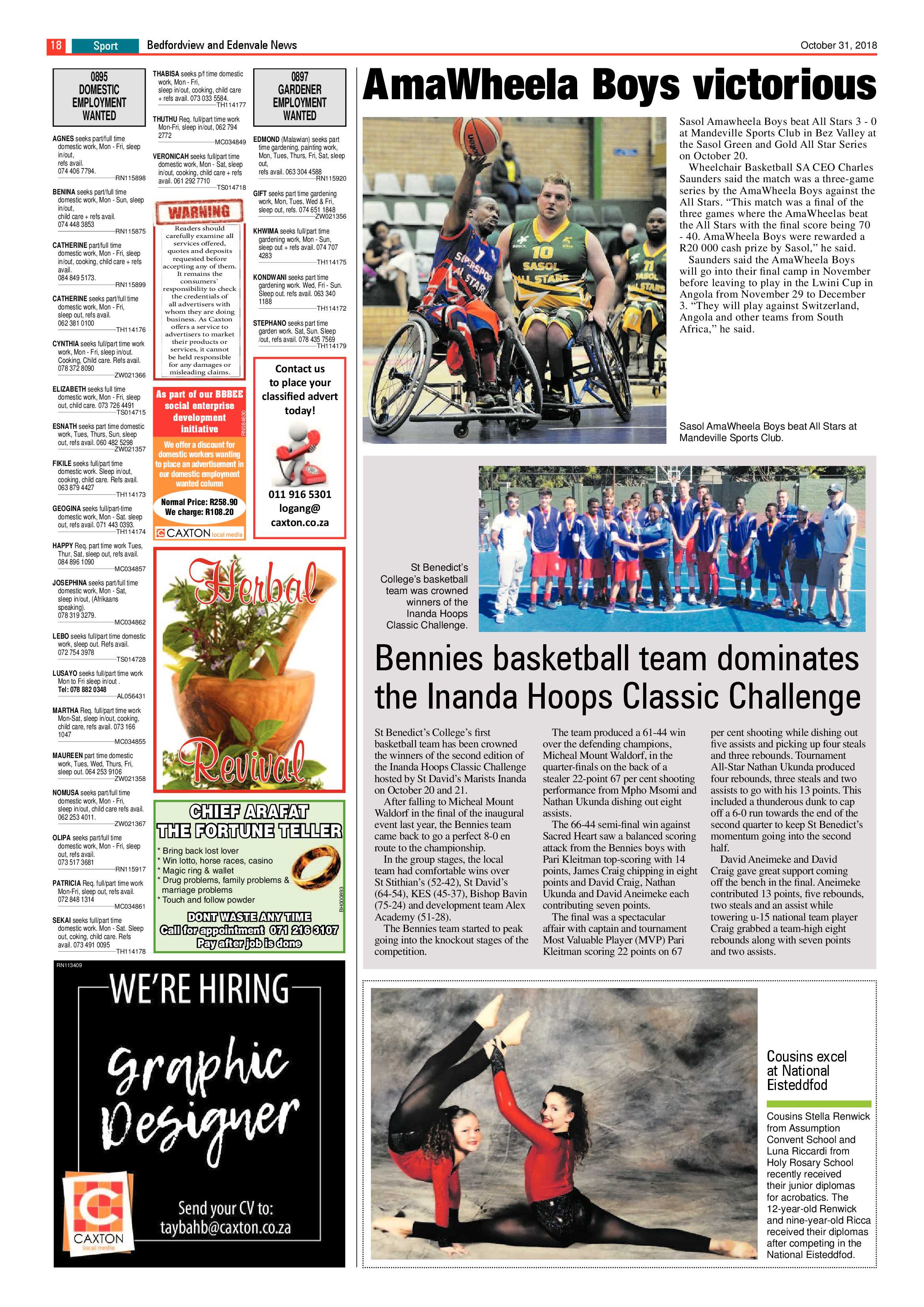 Bedfordvale and Edenvale News 31 October 2018 page 18