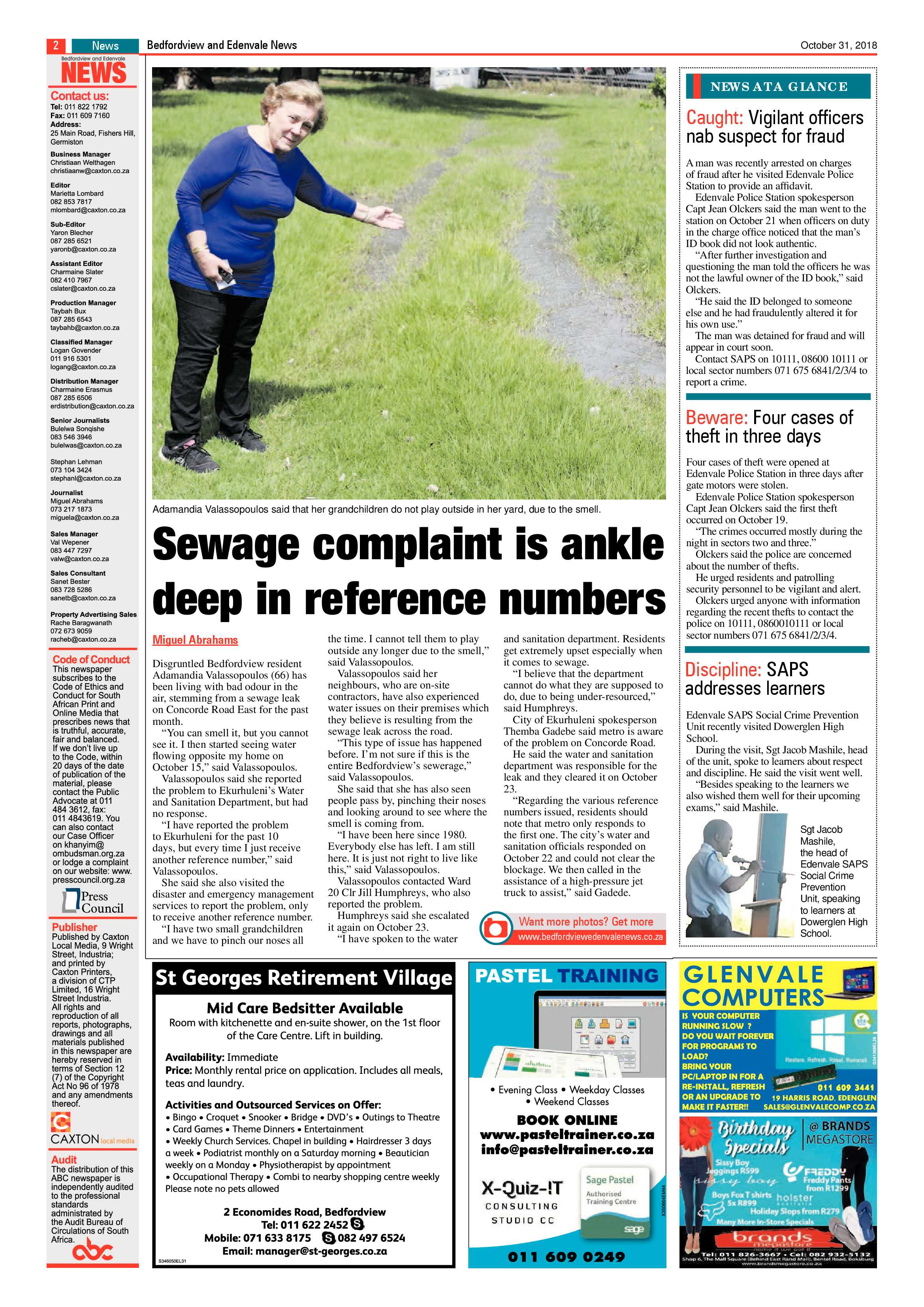 Bedfordvale and Edenvale News 31 October 2018 page 2