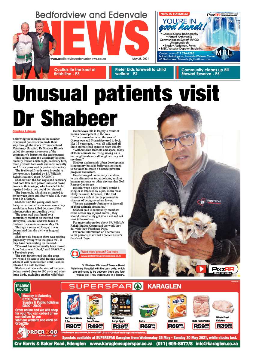 Bedfordview/Edenvale News 26 May 2021 page 1