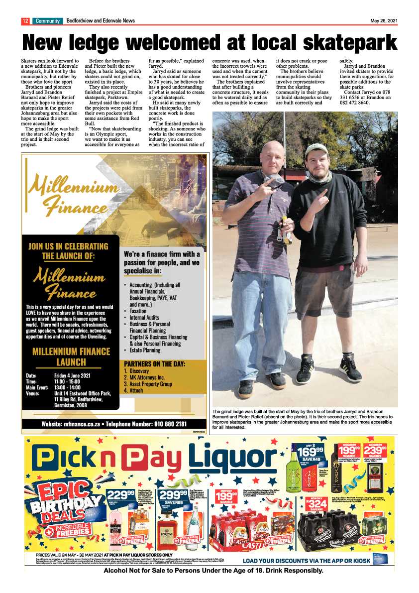 Bedfordview/Edenvale News 26 May 2021 page 12