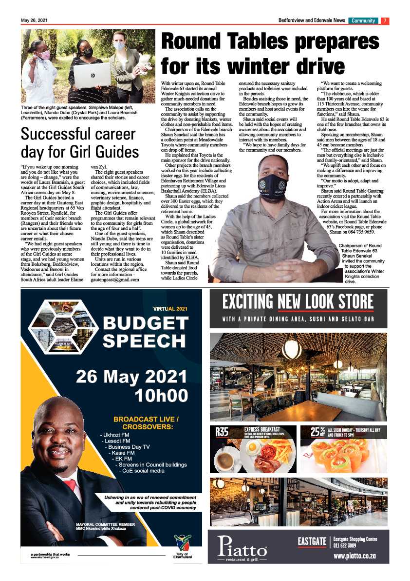 Bedfordview/Edenvale News 26 May 2021 page 7