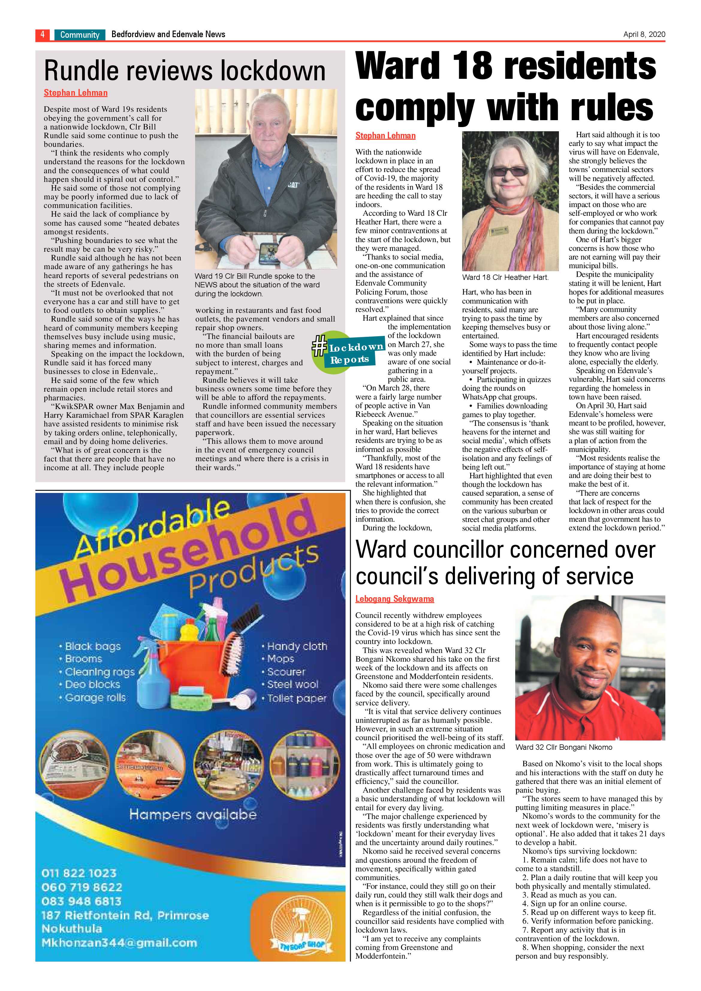 Bedfordview Edenvale News 8 April 2020 page 4