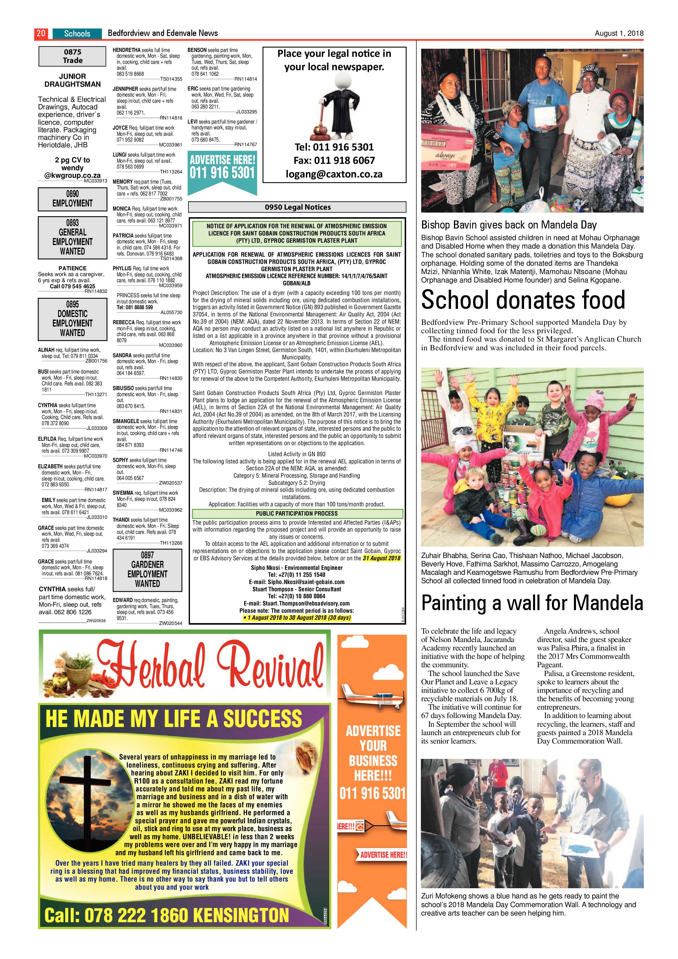 Bedfordview Edenvale News 01 August 2018 page 20