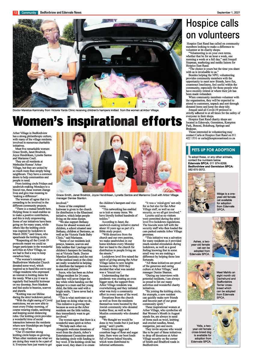 Bedfordview Edenvale News 01 September 2021 page 12