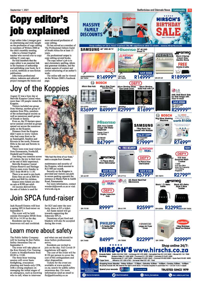 Bedfordview Edenvale News 01 September 2021 page 15
