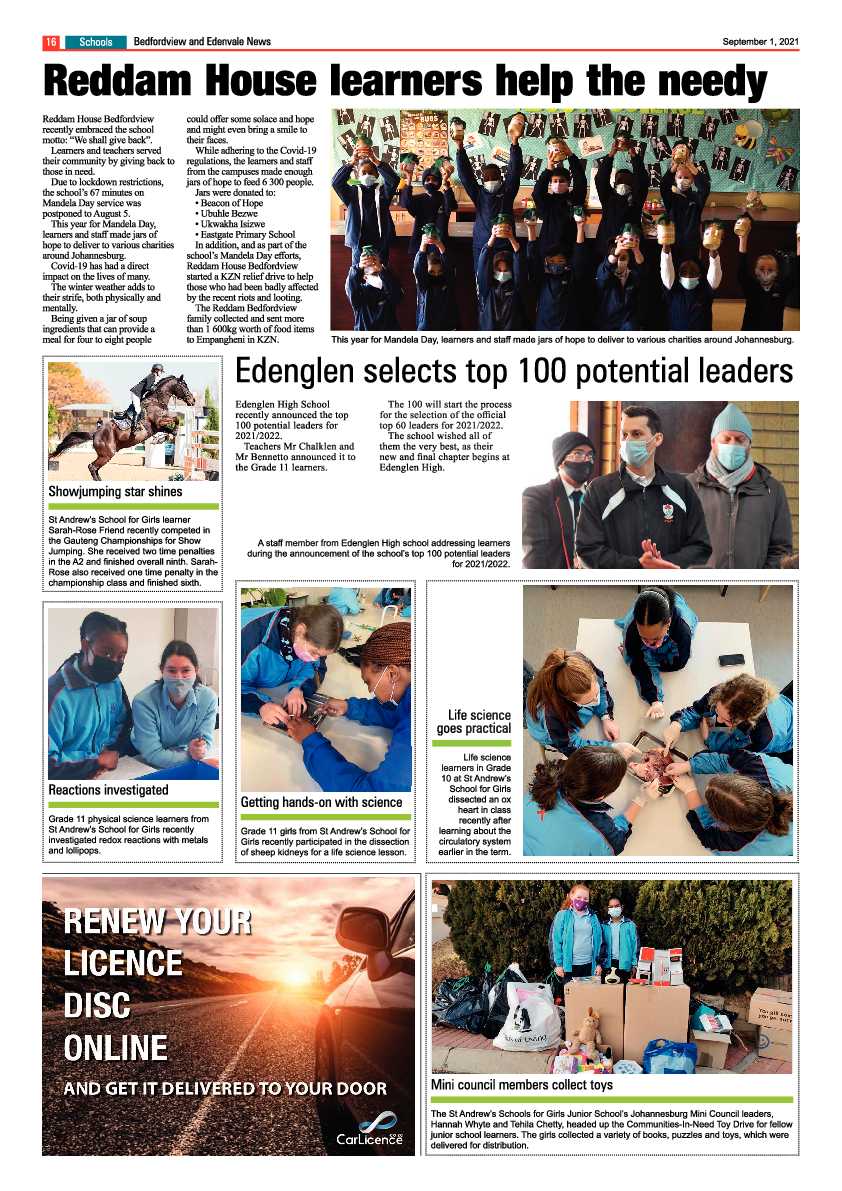 Bedfordview Edenvale News 01 September 2021 page 16