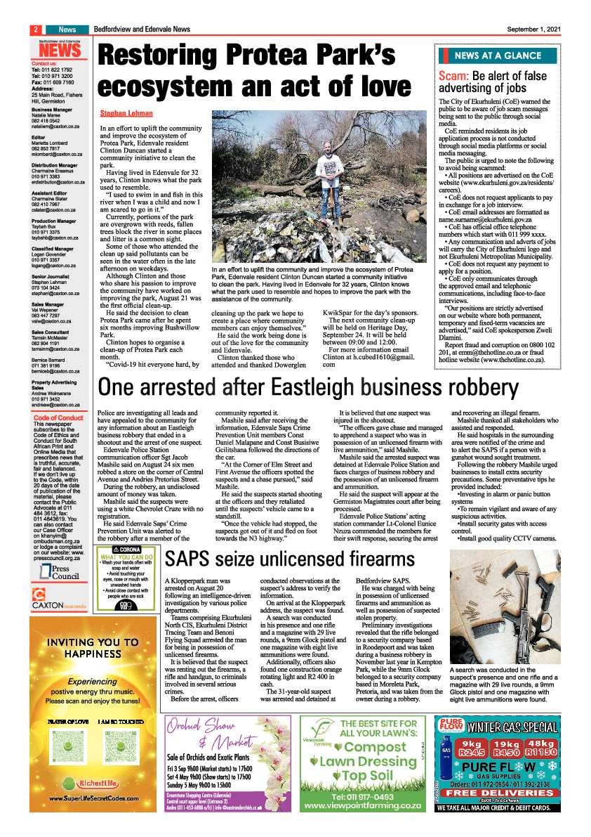 Bedfordview Edenvale News 01 September 2021 page 2