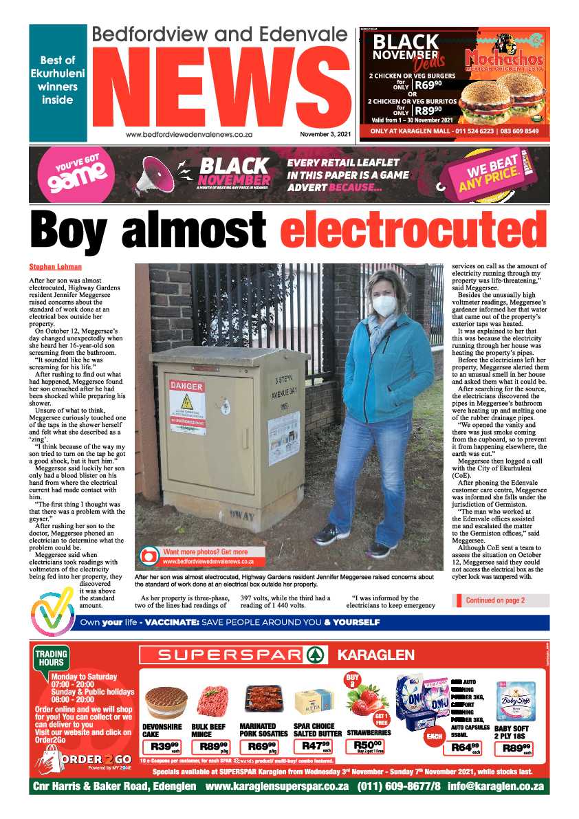 Bedfordview Edenvale News 03 November 2021 page 1