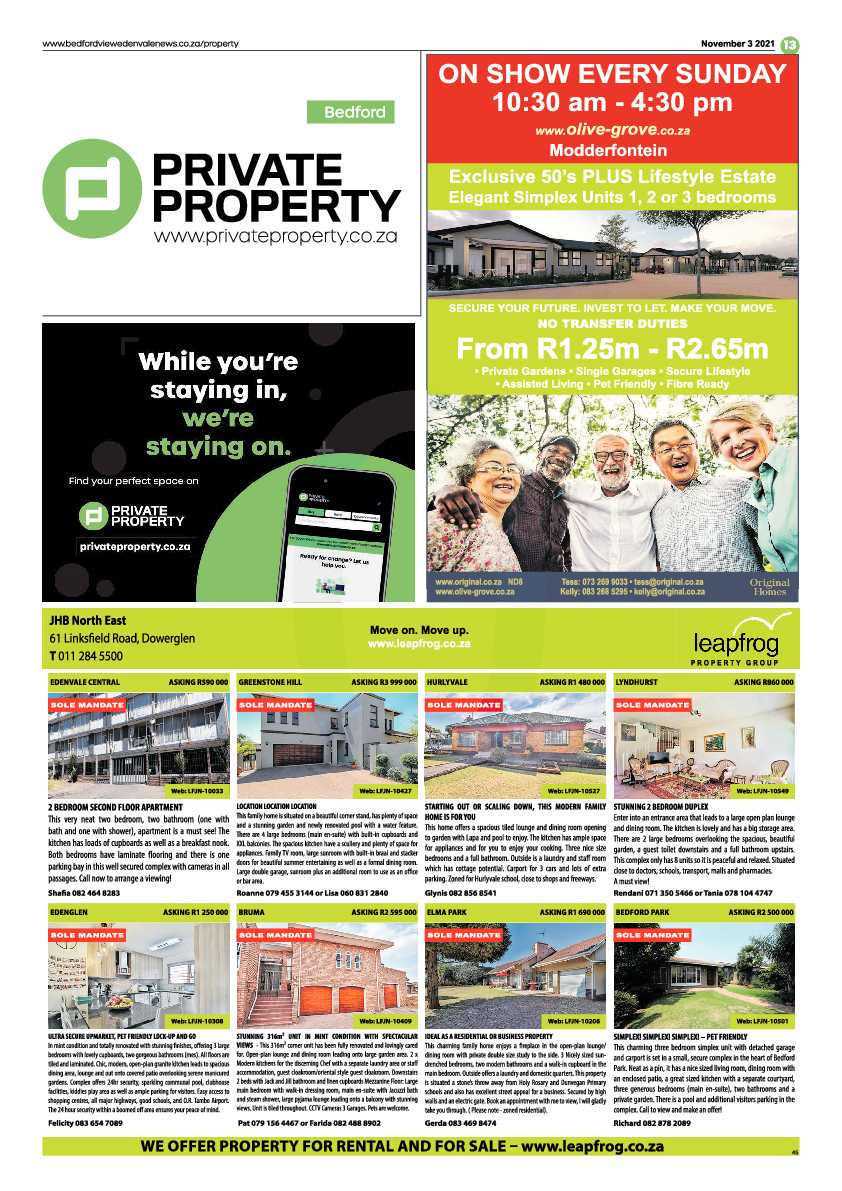 Bedfordview Edenvale News 03 November 2021 page 13