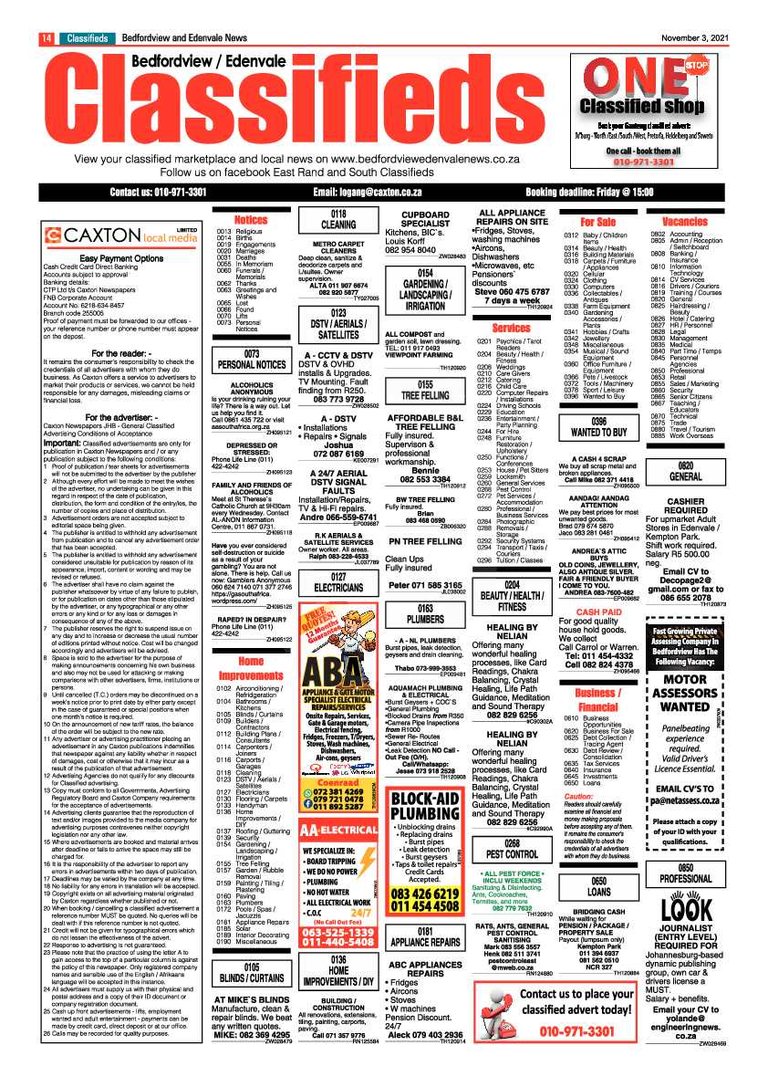 Bedfordview Edenvale News 03 November 2021 page 14