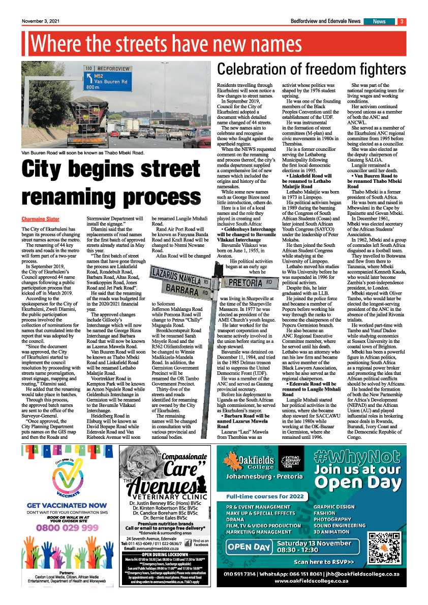 Bedfordview Edenvale News 03 November 2021 page 3