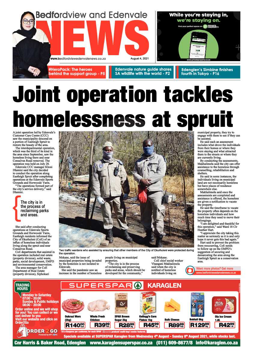 Bedfordview Edenvale News 04 August 2021 page 1