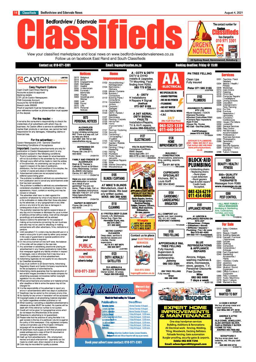 Bedfordview Edenvale News 04 August 2021 page 14