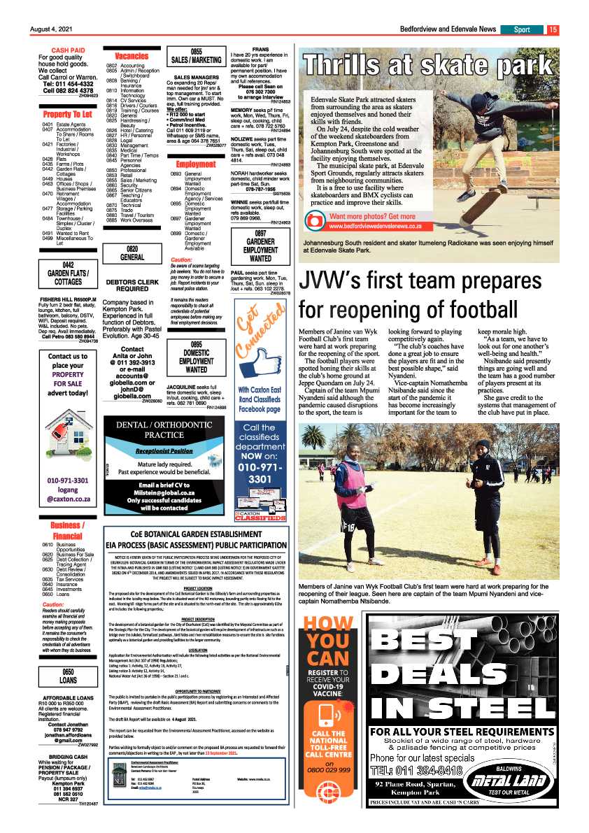 Bedfordview Edenvale News 04 August 2021 page 15