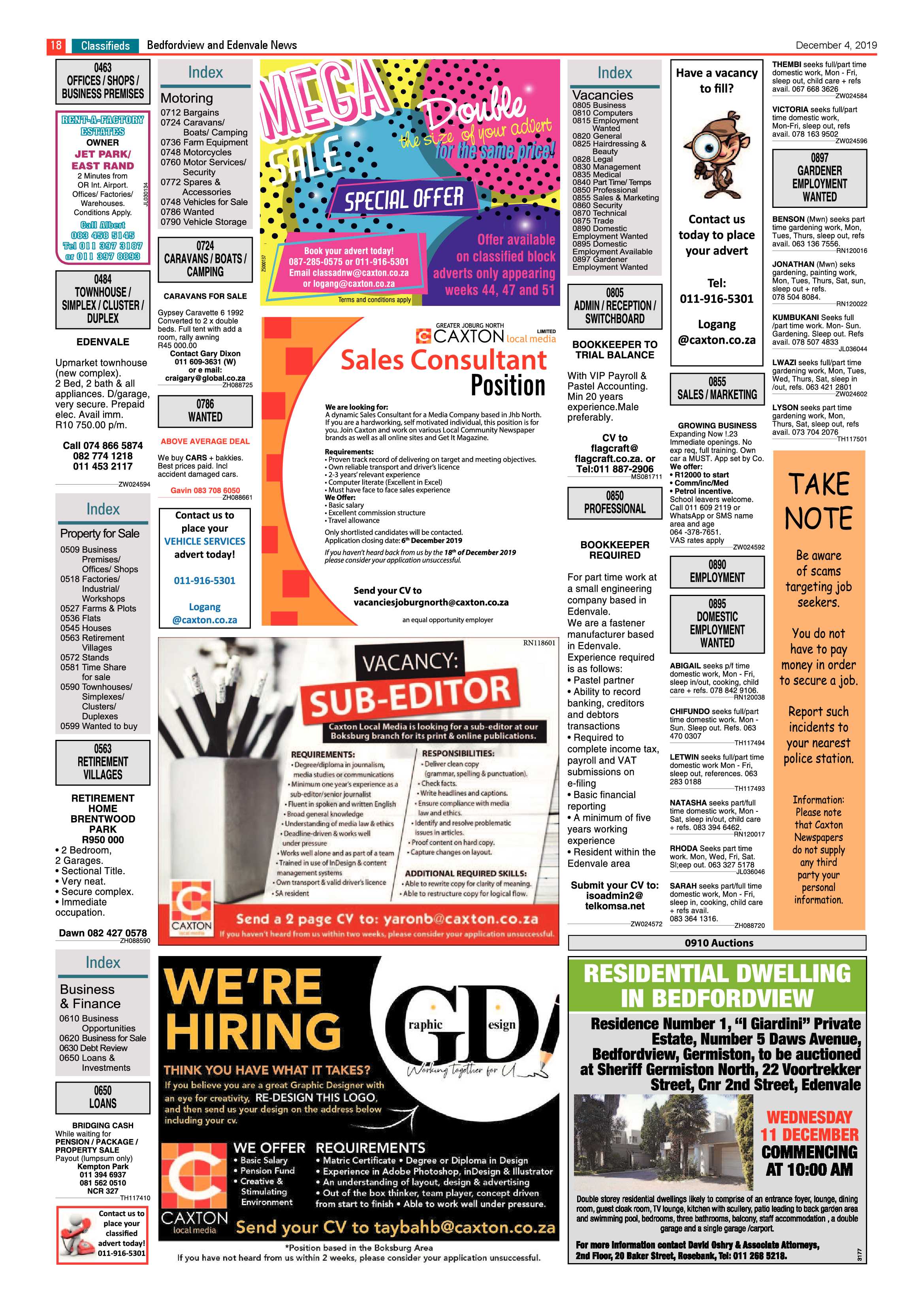 Bedfordview Edenvale News 04 December 2019 page 18