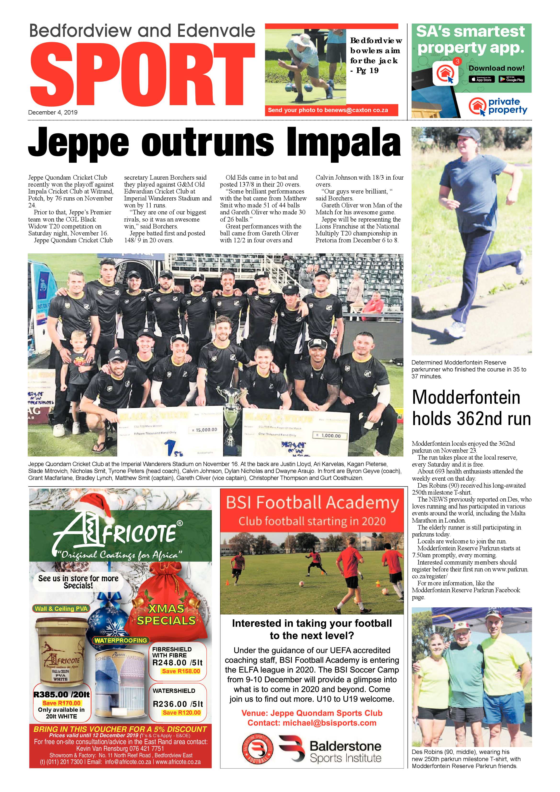 Bedfordview Edenvale News 04 December 2019 page 20