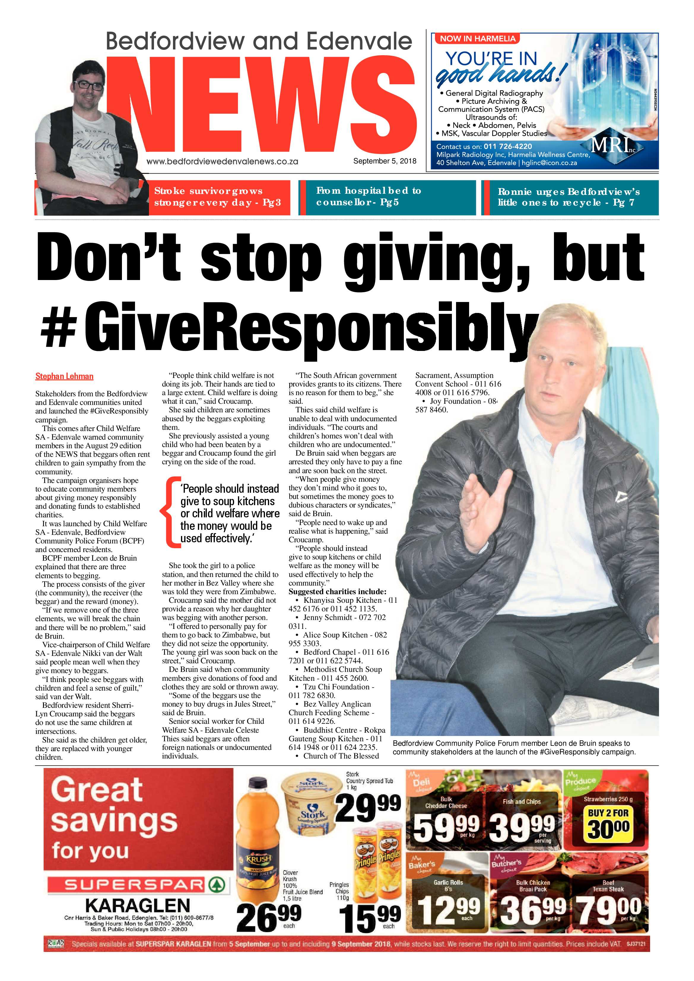 Bedfordview Edenvale News 05 September 2018 page 1