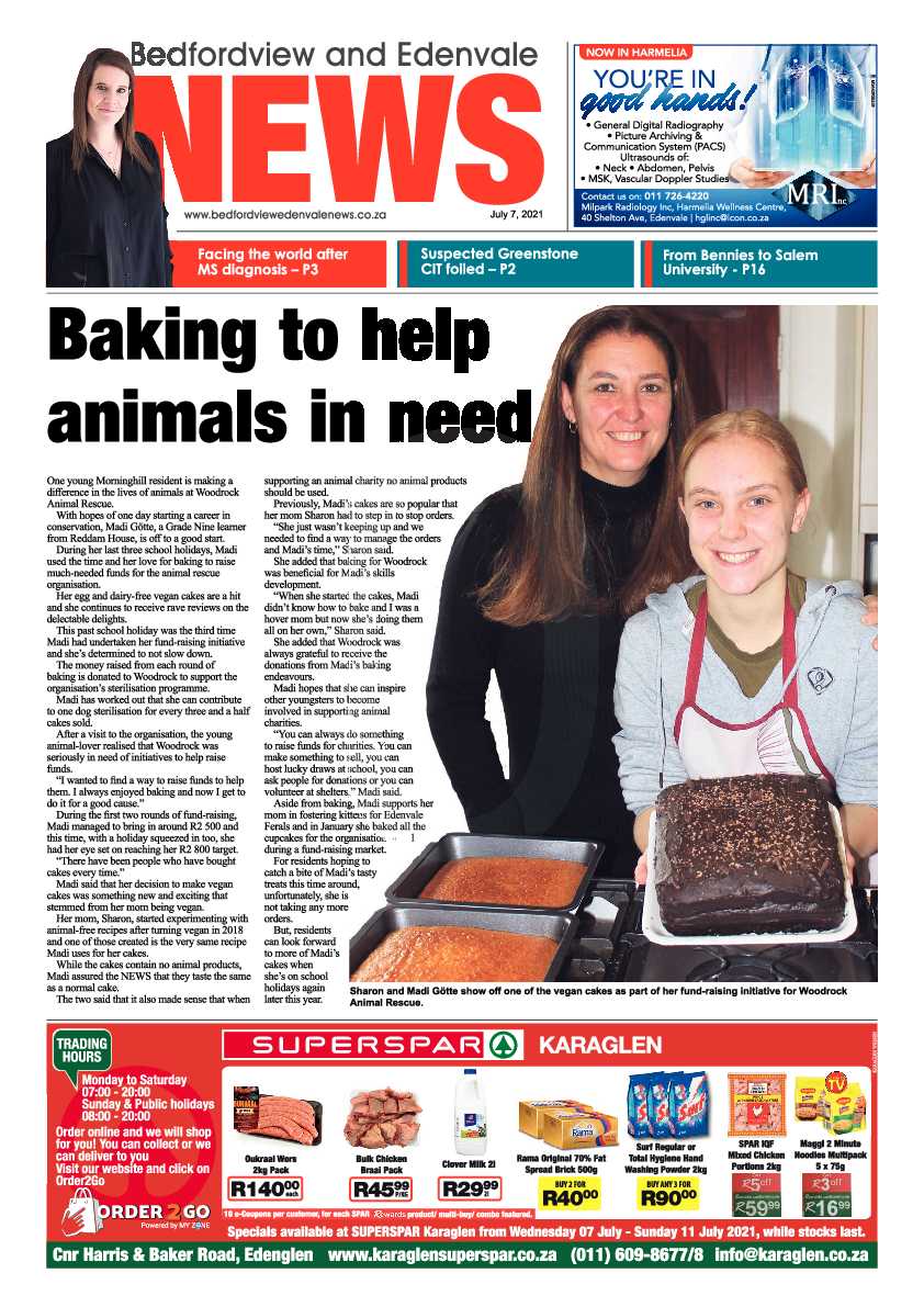 Bedfordview Edenvale News 07 July 2021 page 1