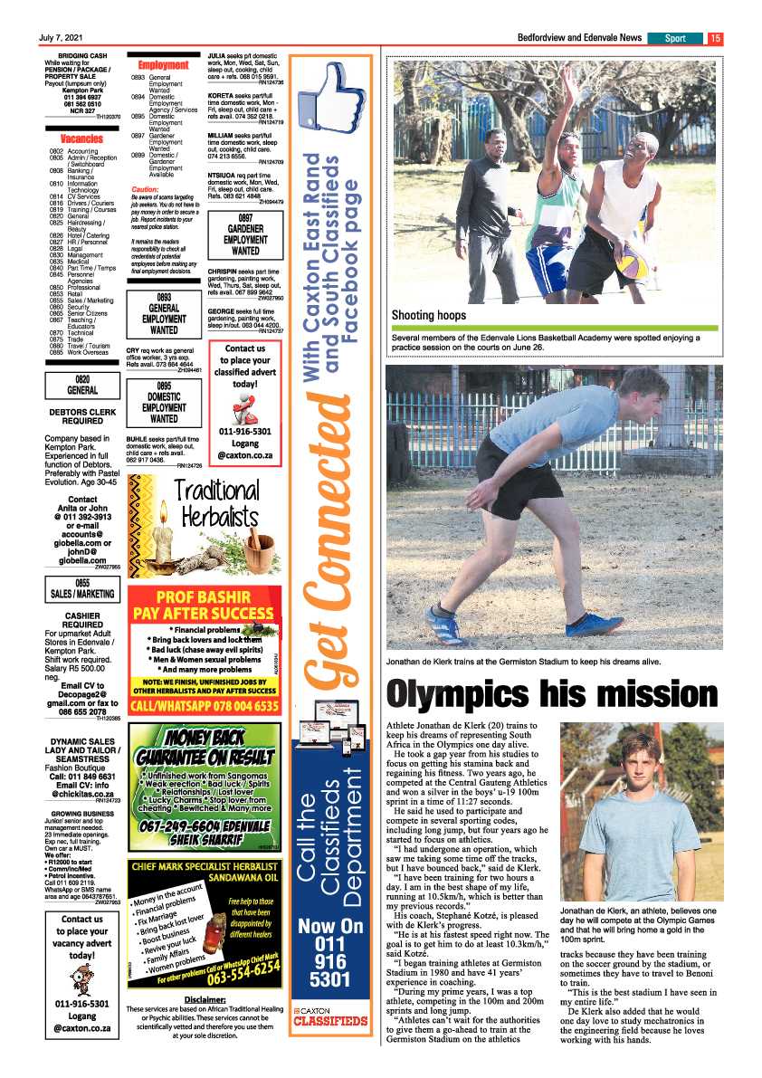 Bedfordview Edenvale News 07 July 2021 page 15