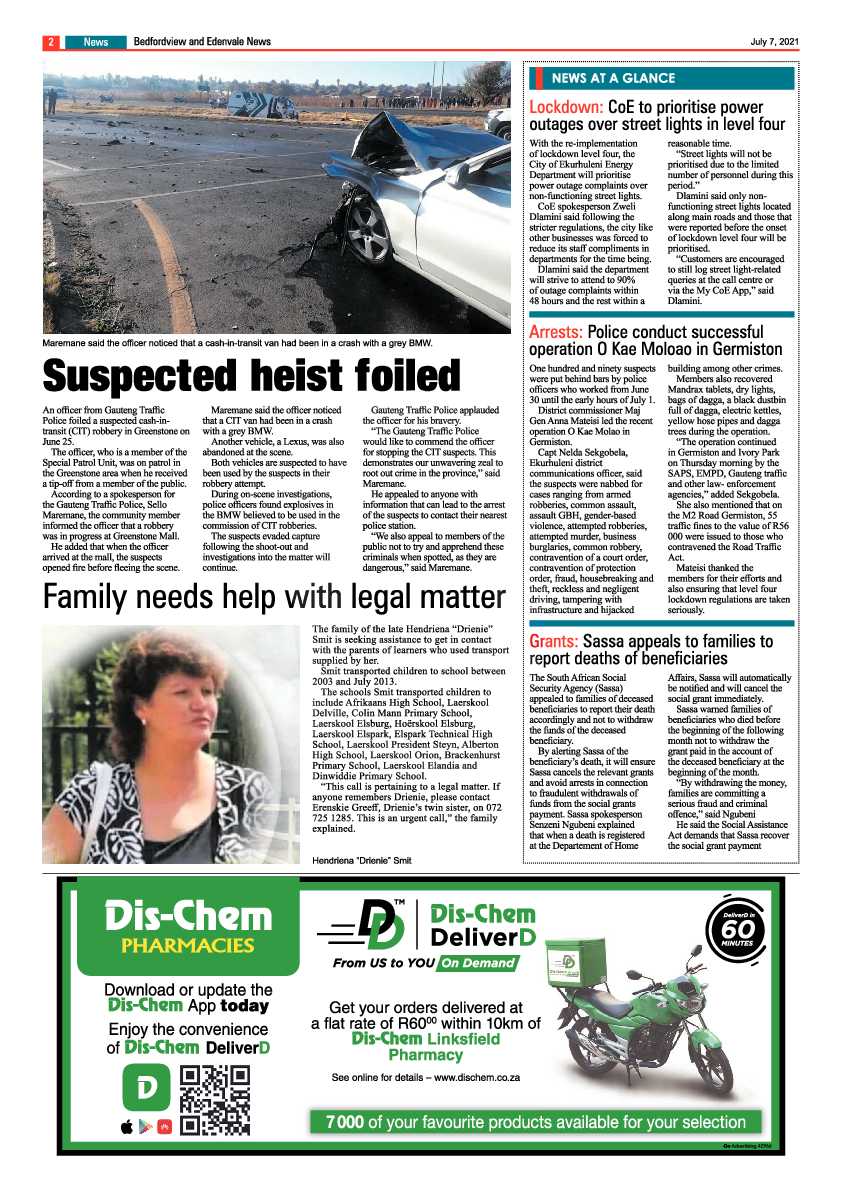 Bedfordview Edenvale News 07 July 2021 page 2