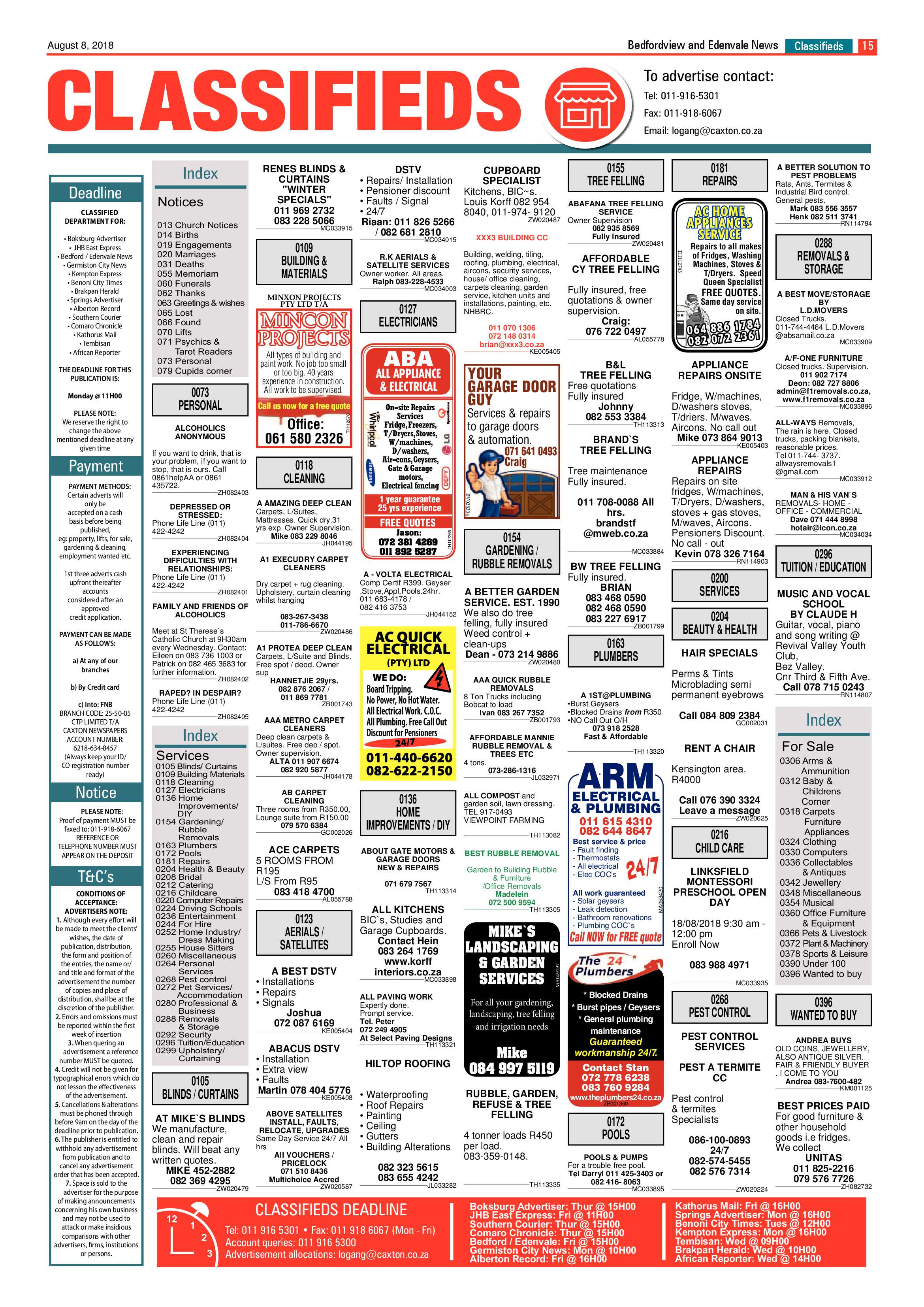 Bedfordview Edenvale News 08 August 2018 page 15