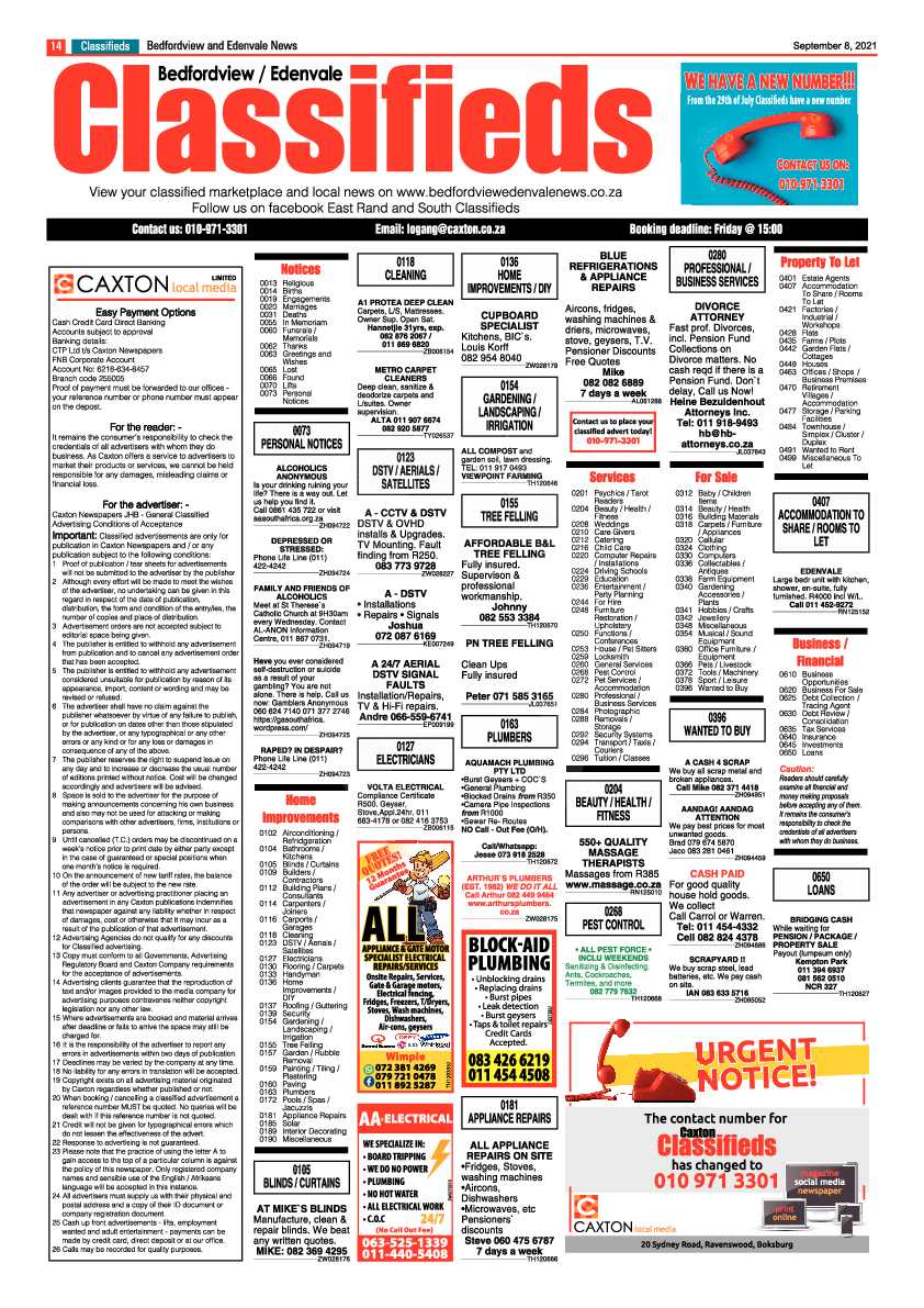 Bedfordview Edenvale News 08 September 2021 page 14