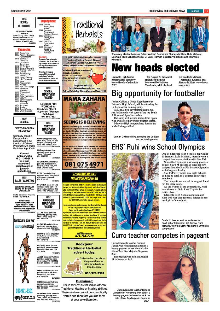 Bedfordview Edenvale News 08 September 2021 page 15
