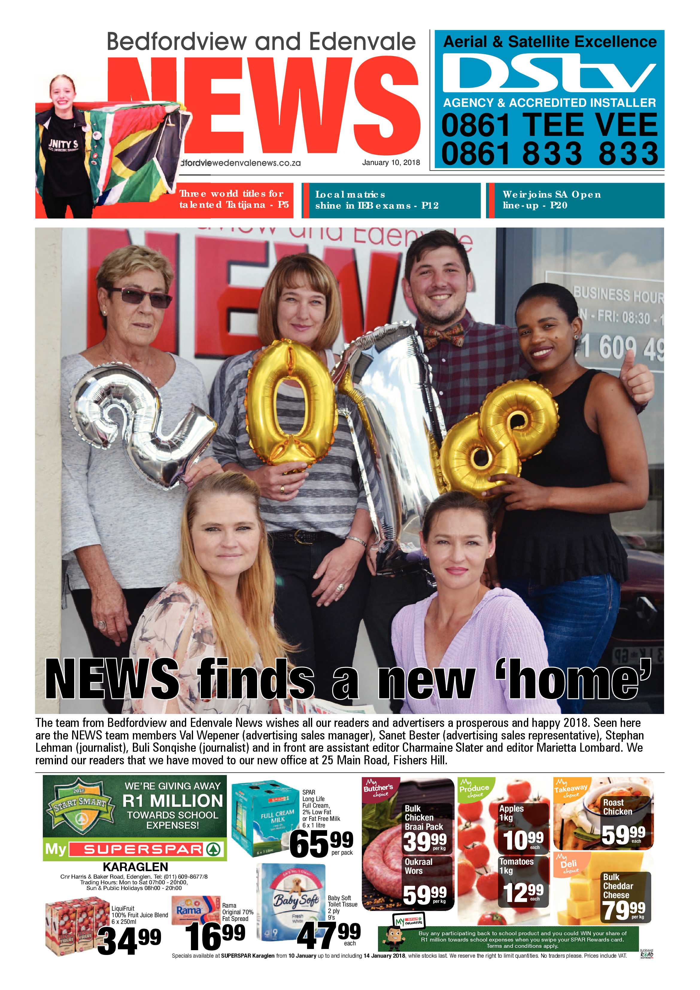 Bedfordview Edenvale News 10 January 2018 page 1