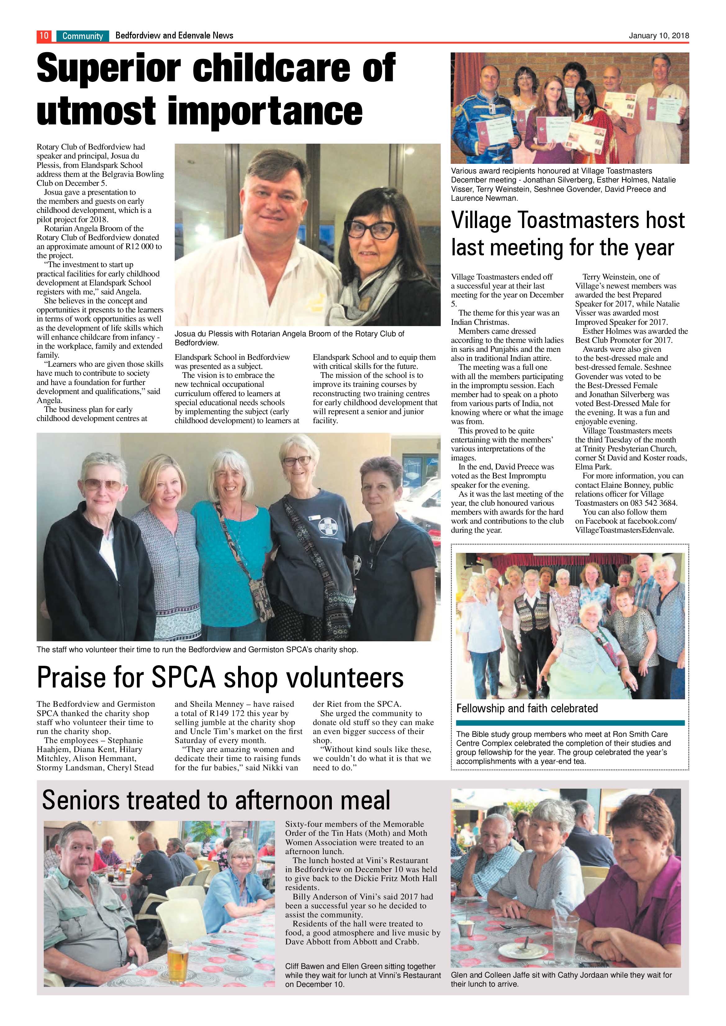 Bedfordview Edenvale News 10 January 2018 page 10