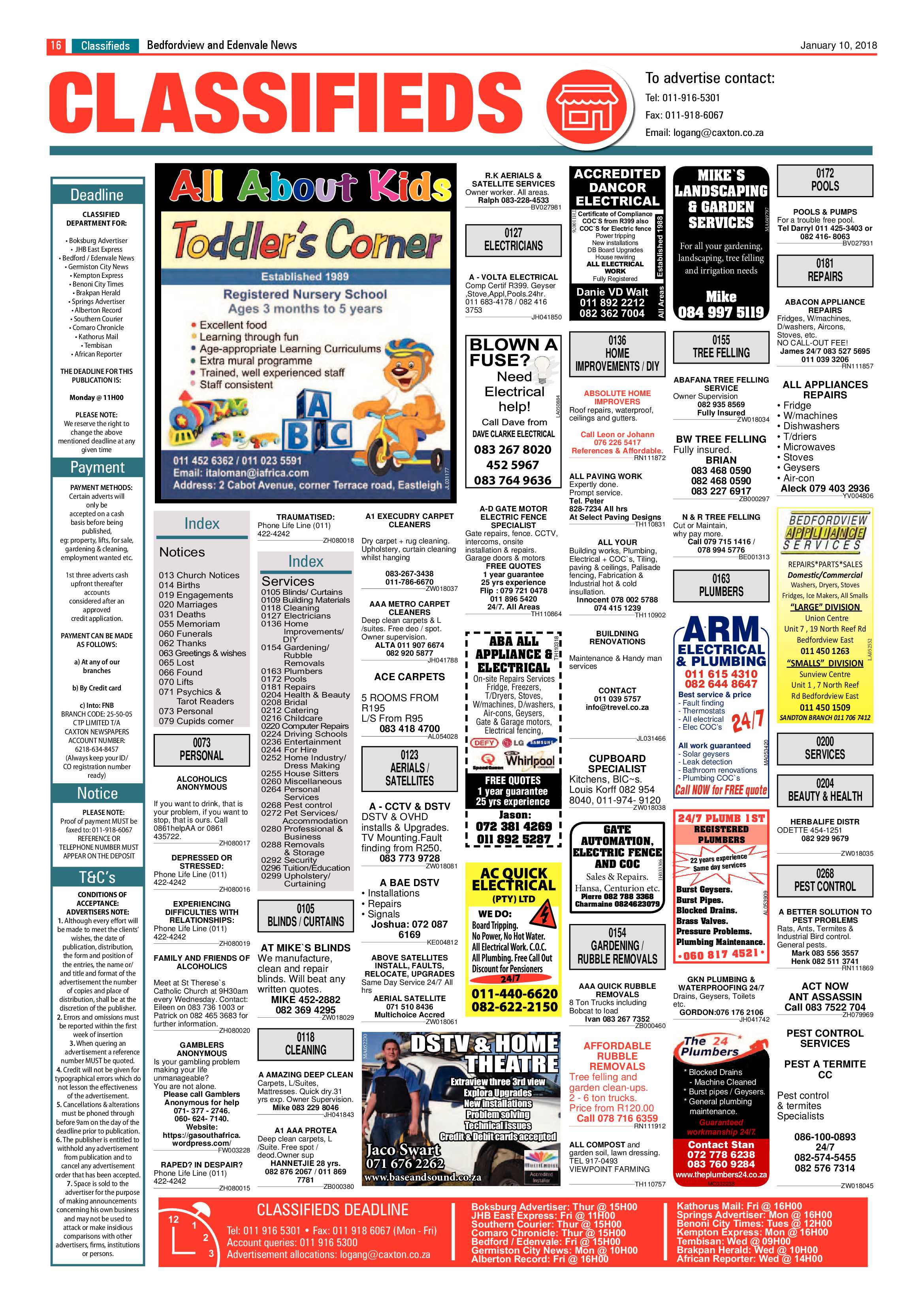 Bedfordview Edenvale News 10 January 2018 page 16