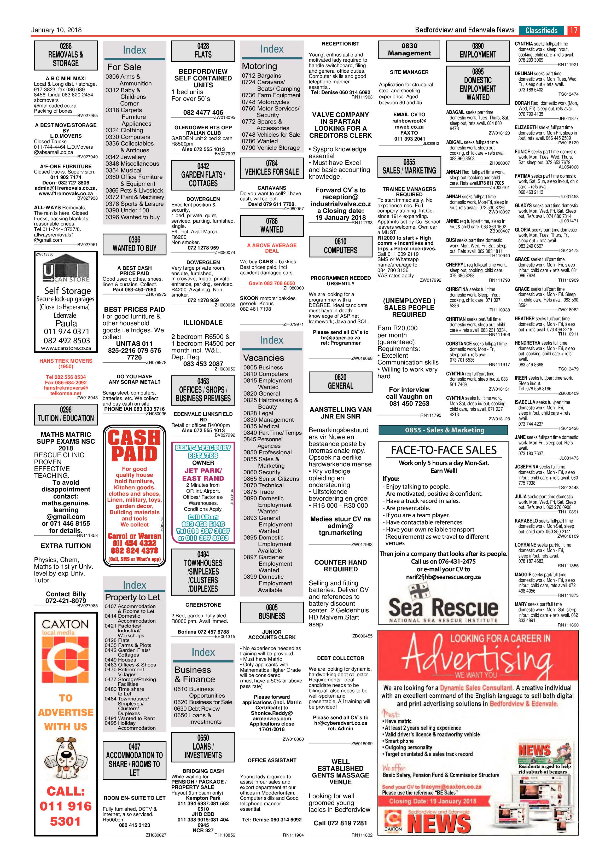 Bedfordview Edenvale News 10 January 2018 page 17