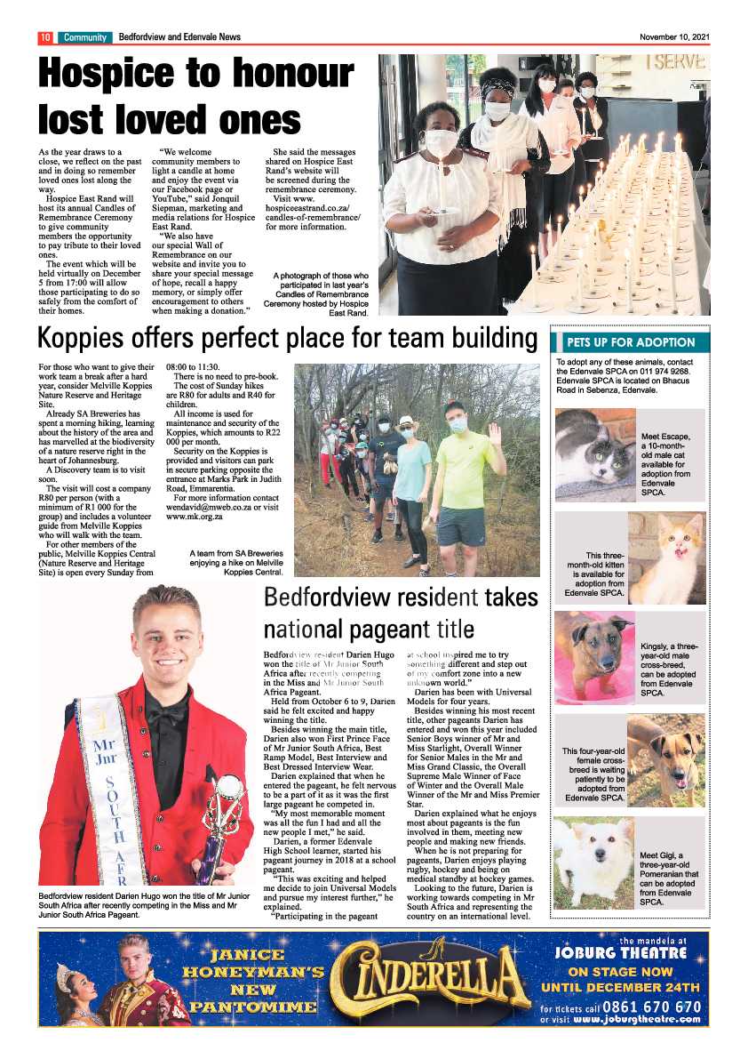 Bedfordview Edenvale News 10 November 2021 page 10