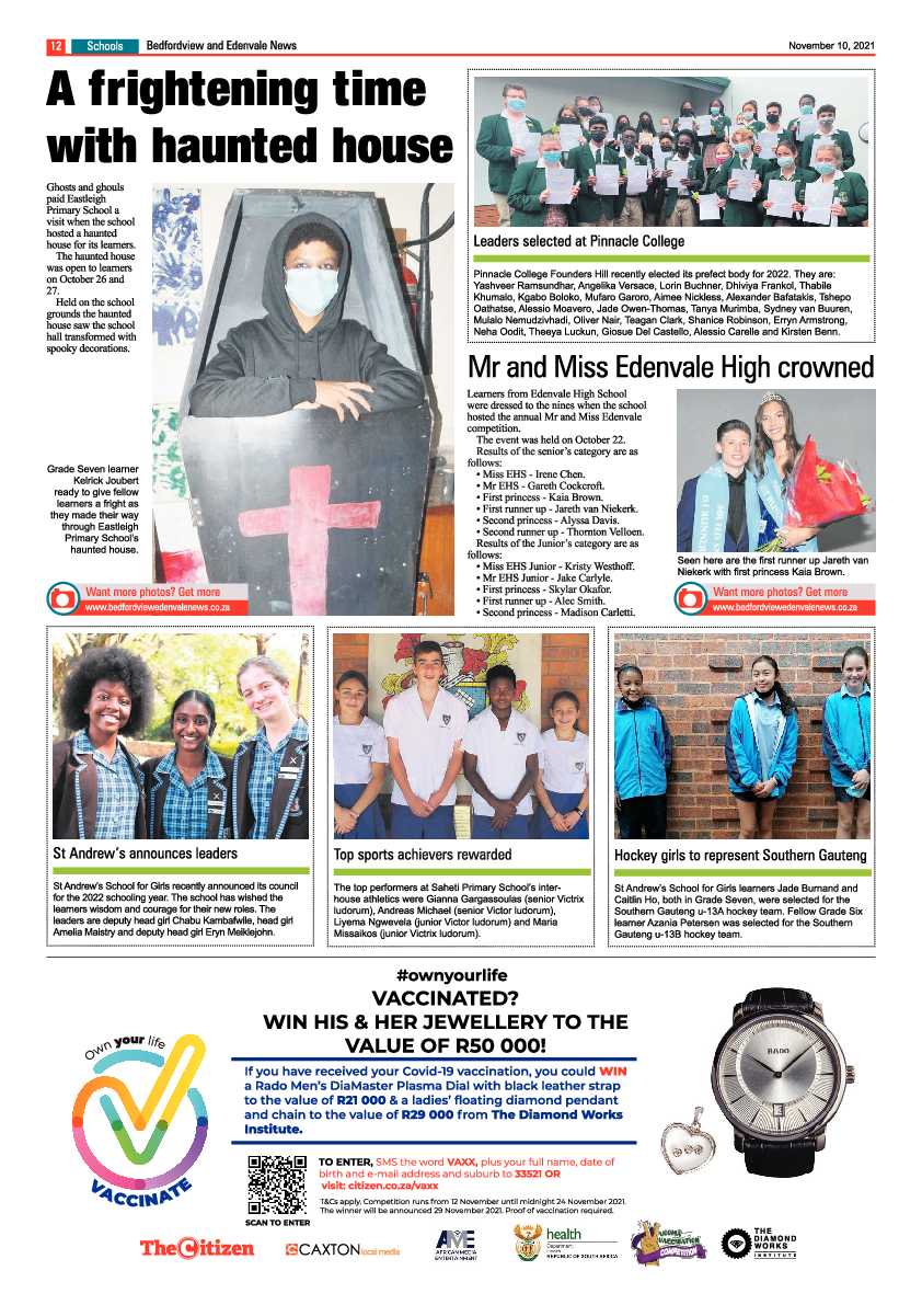 Bedfordview Edenvale News 10 November 2021 page 12