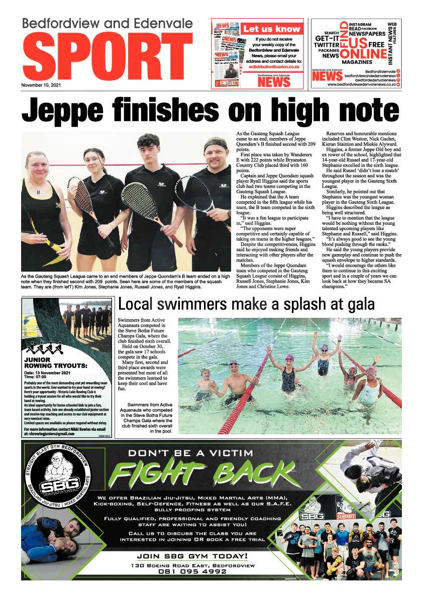 Bedfordview Edenvale News 10 November 2021 page 16