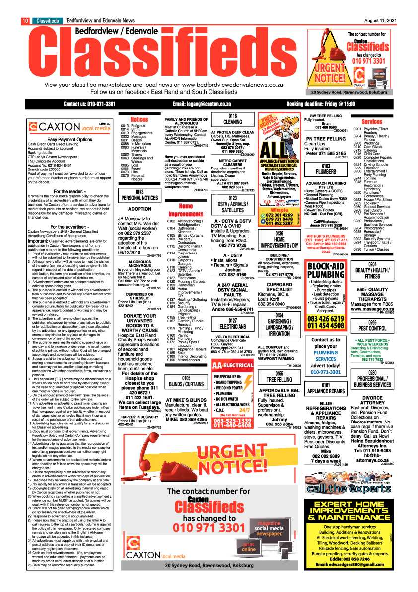 Bedfordview Edenvale News 11 August 2021 page 10