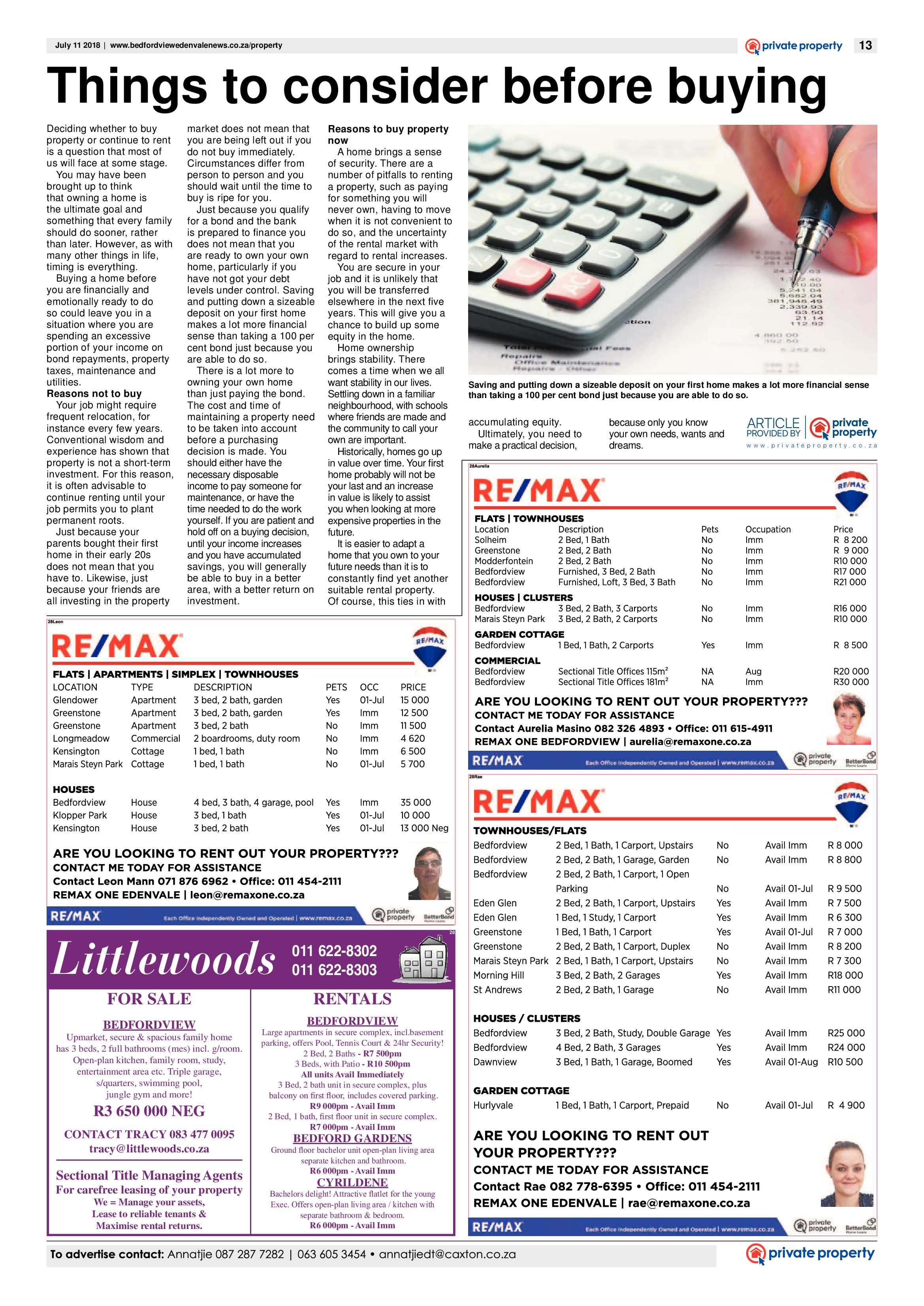Bedfordview Edenvale News 11 July 2018 page 13