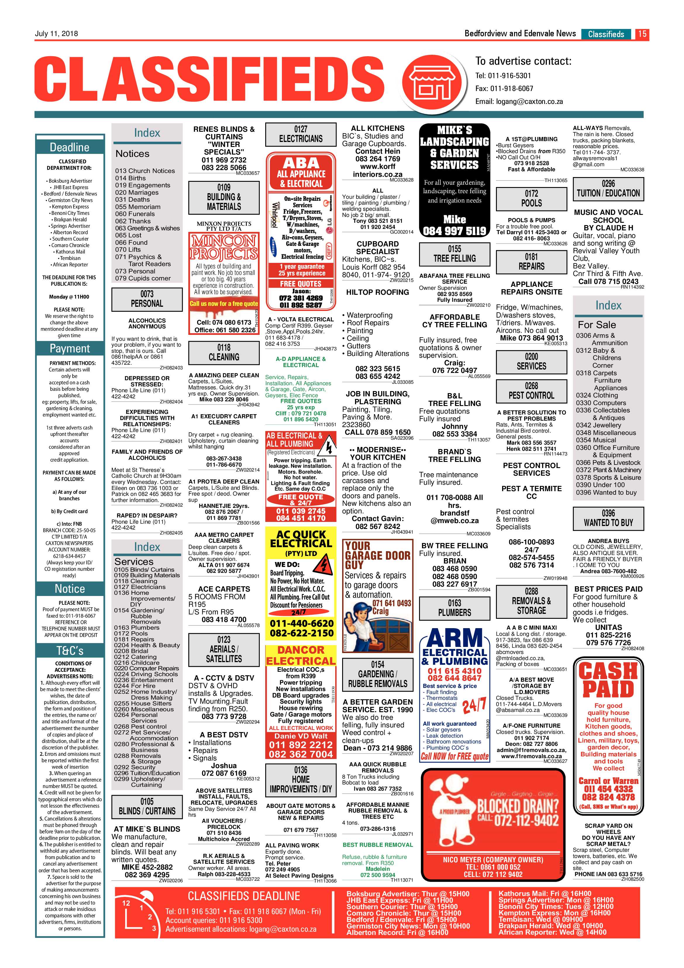 Bedfordview Edenvale News 11 July 2018 page 15