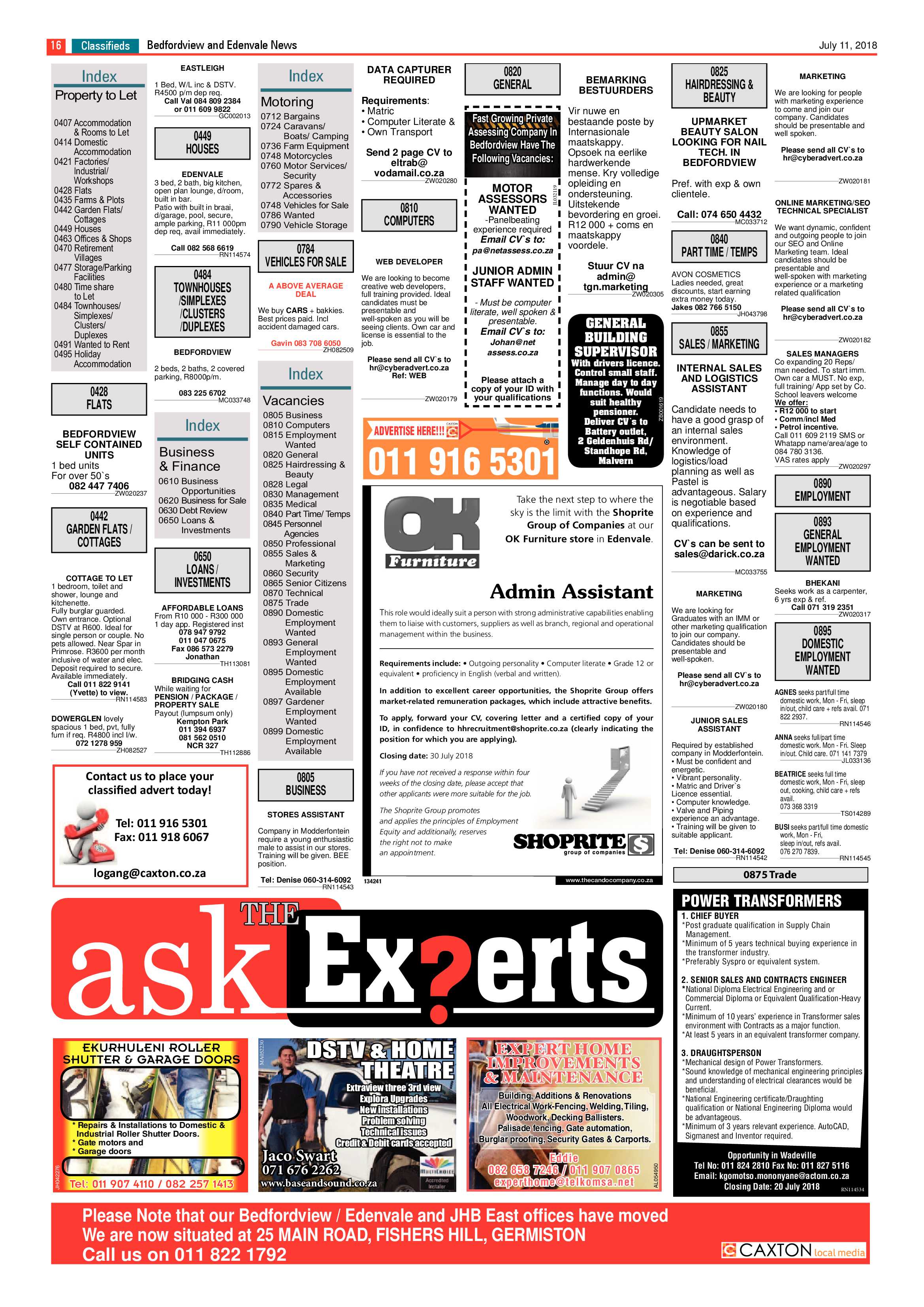 Bedfordview Edenvale News 11 July 2018 page 16