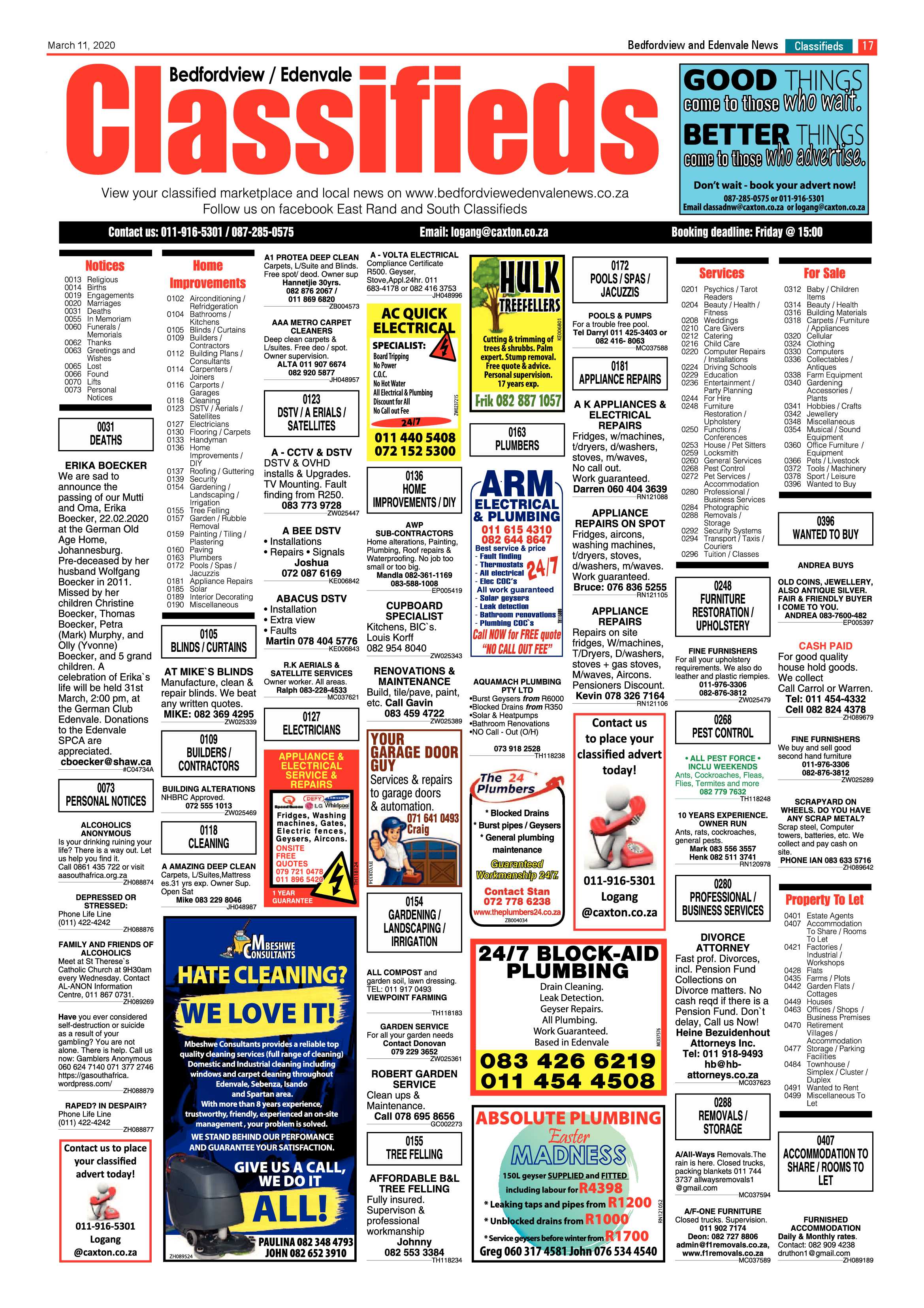Bedfordview Edenvale News 11 March 2020 page 17