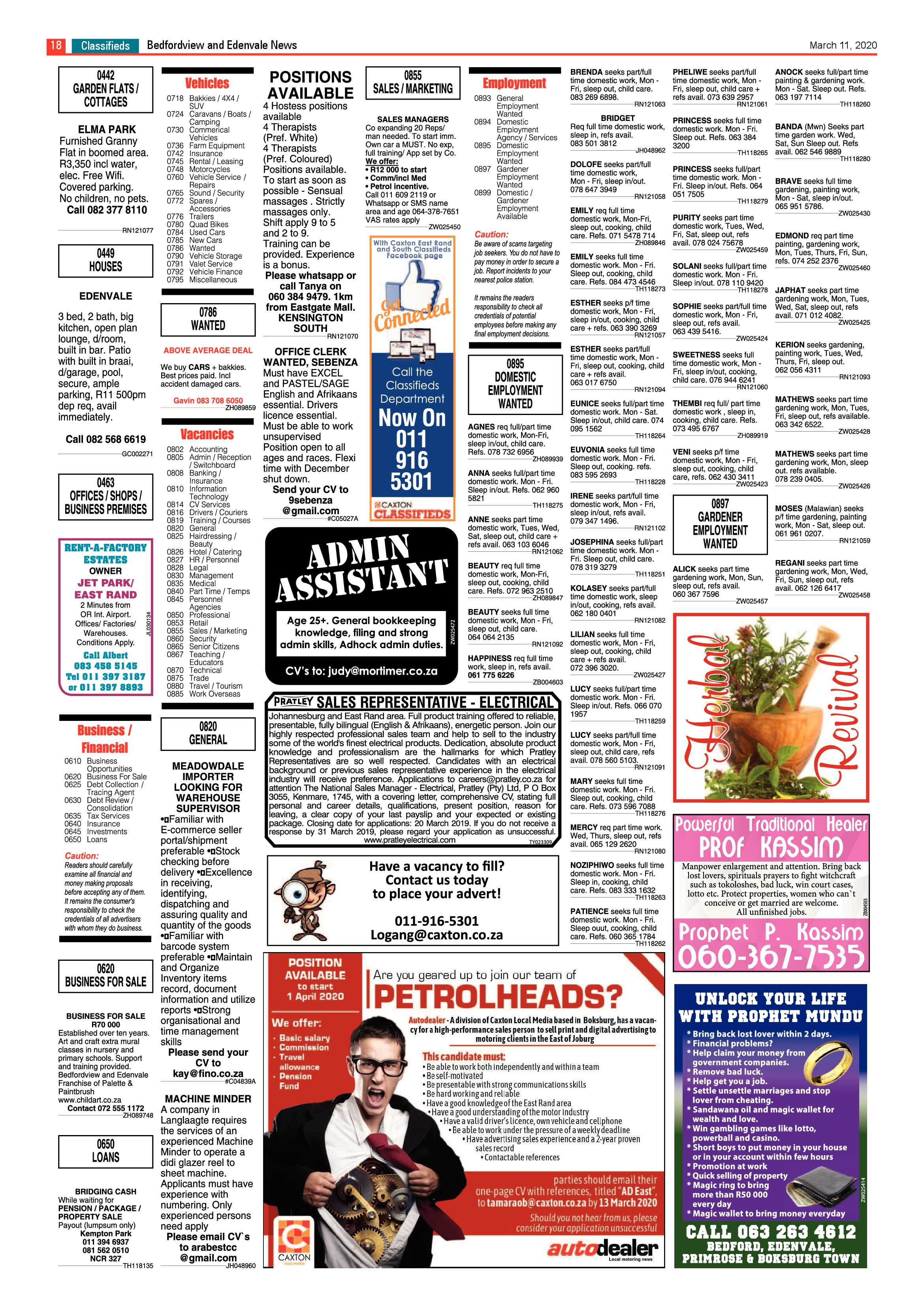 Bedfordview Edenvale News 11 March 2020 page 18