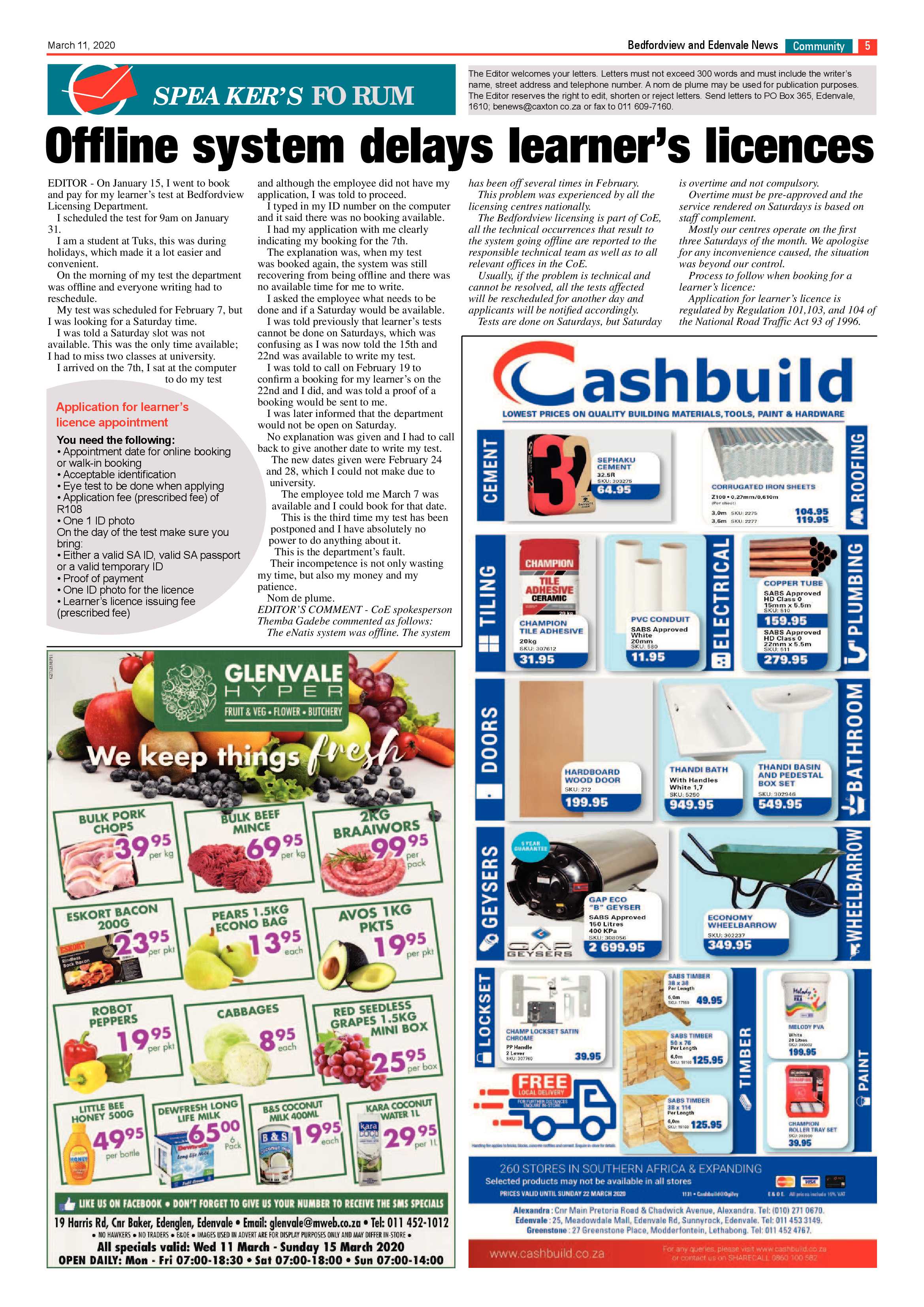 Bedfordview Edenvale News 11 March 2020 page 5