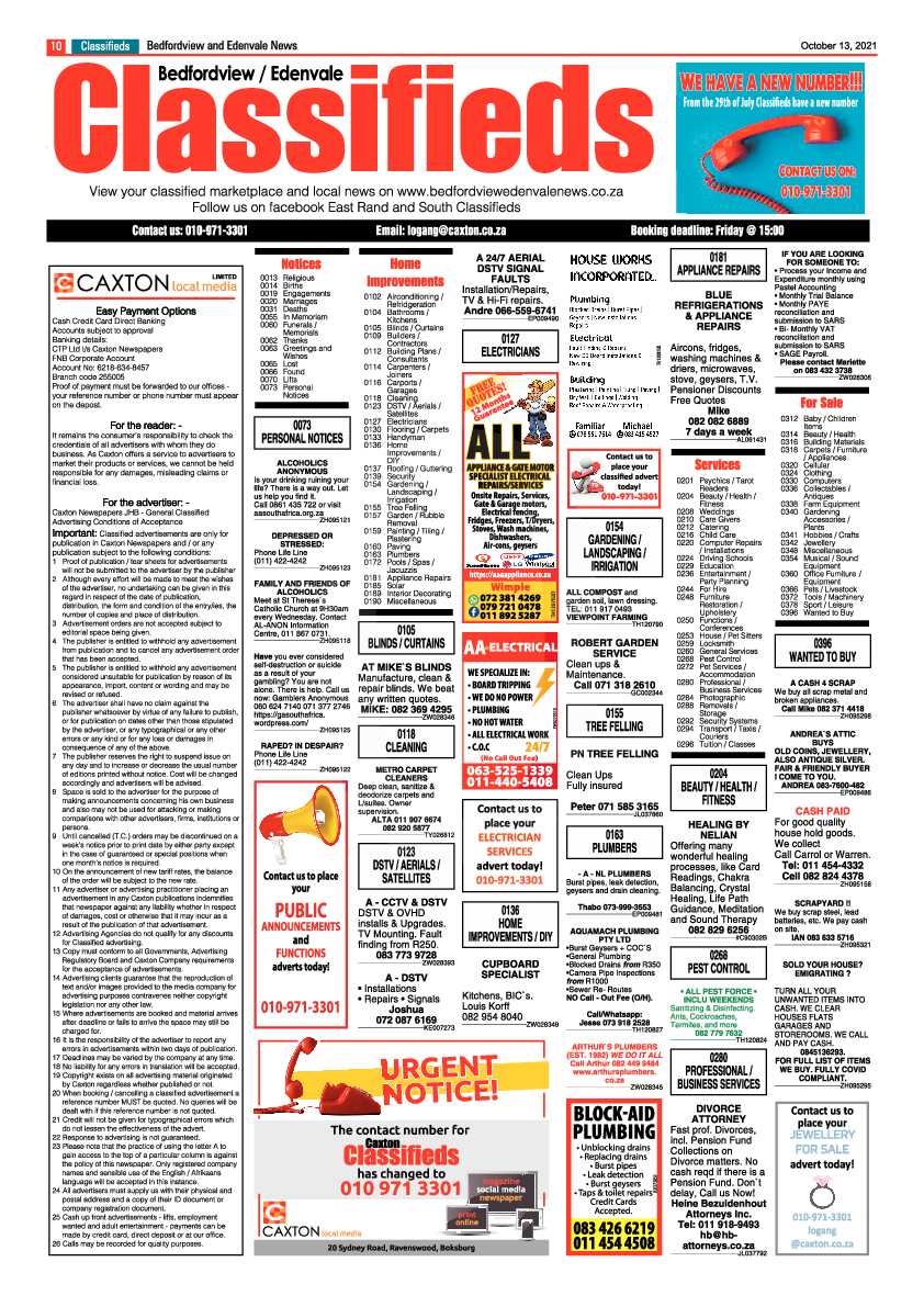 Bedfordview Edenvale News 13 October 2021 page 10