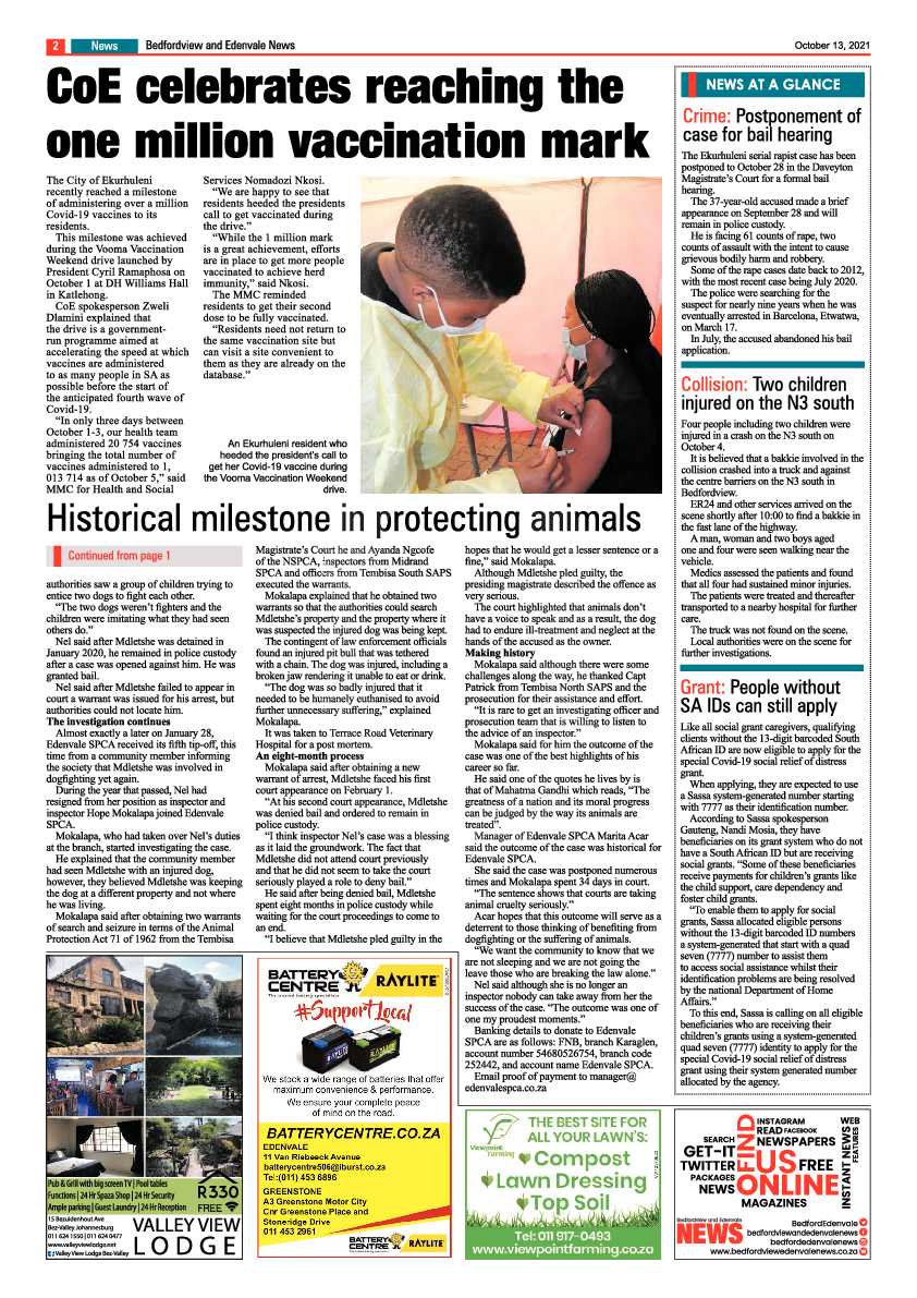 Bedfordview Edenvale News 13 October 2021 page 2