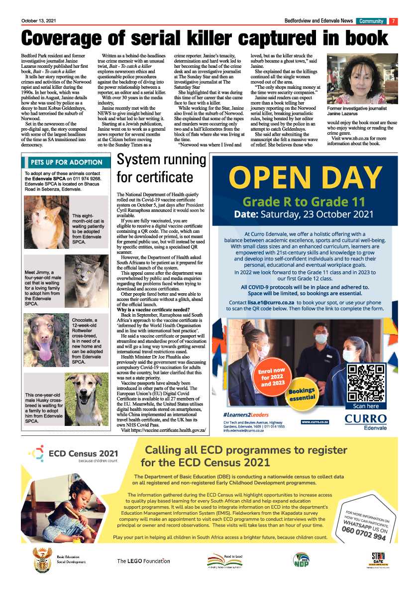 Bedfordview Edenvale News 13 October 2021 page 7