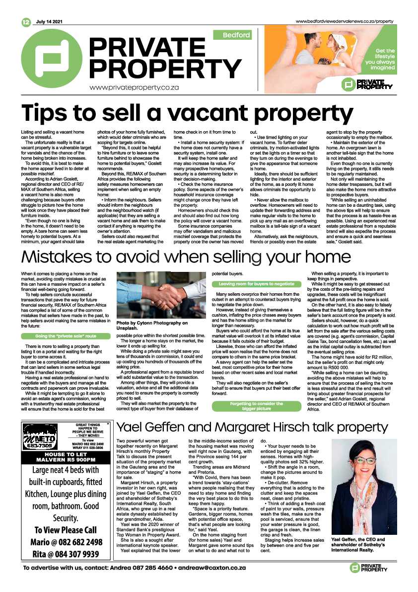 Bedfordview Edenvale News 14 July 2021 page 12