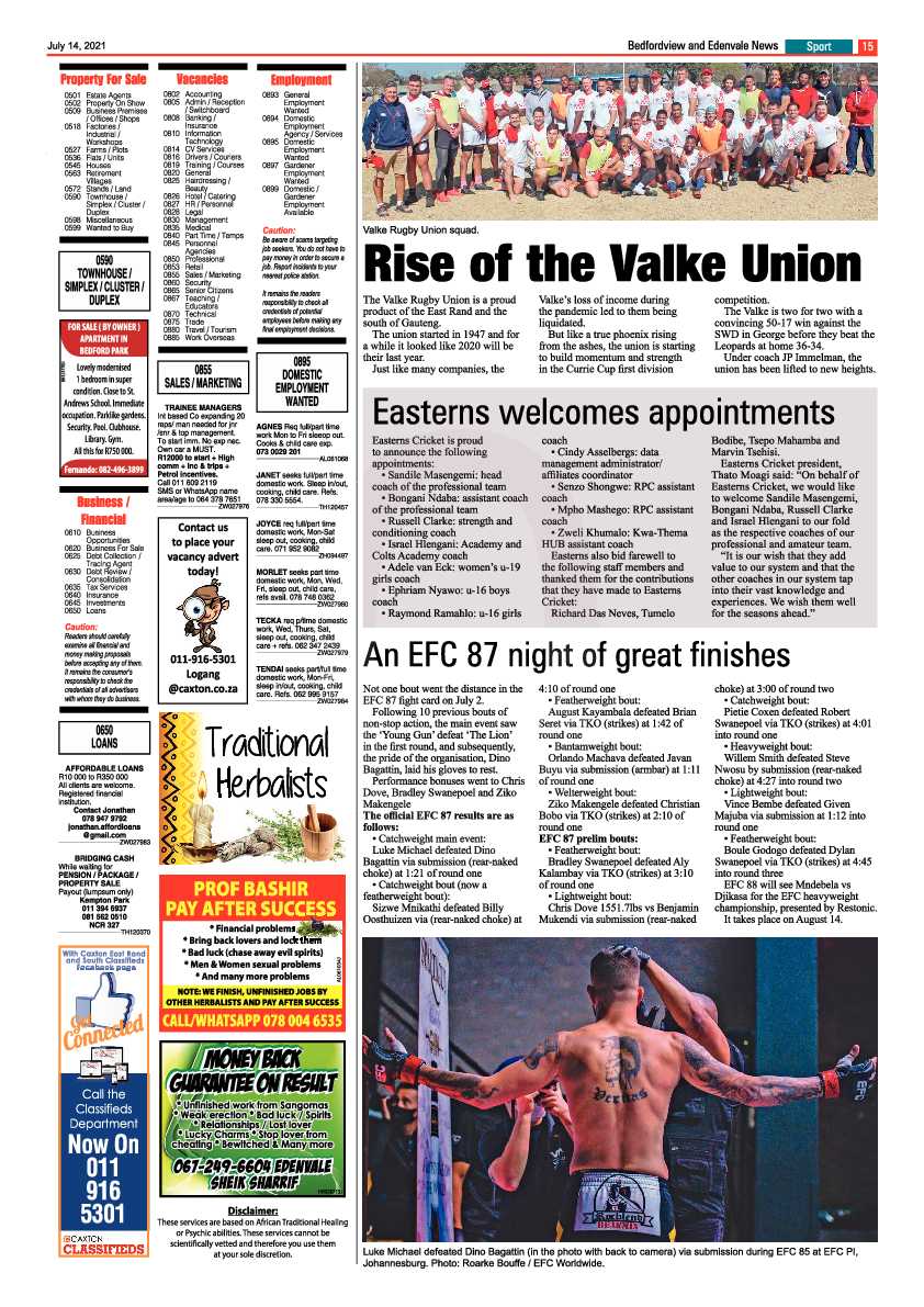Bedfordview Edenvale News 14 July 2021 page 15