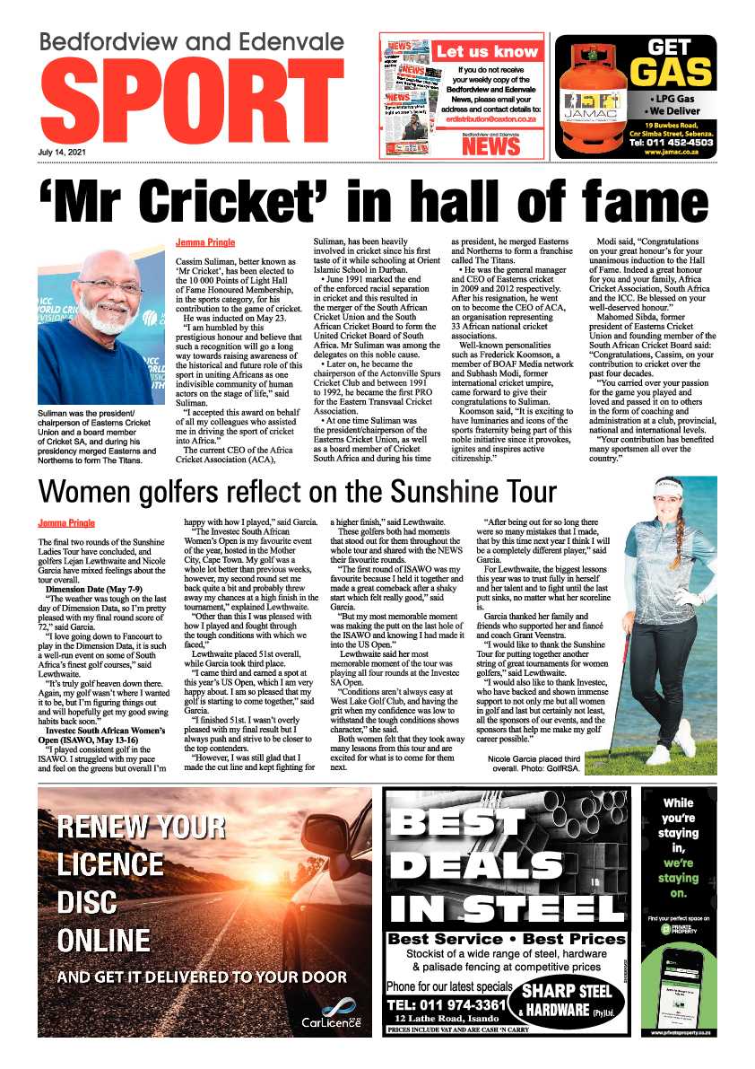 Bedfordview Edenvale News 14 July 2021 page 16