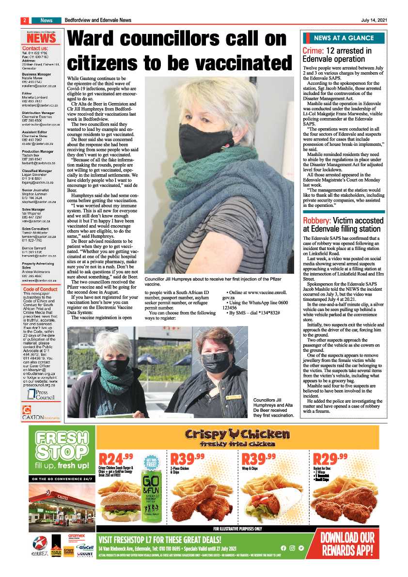 Bedfordview Edenvale News 14 July 2021 page 2