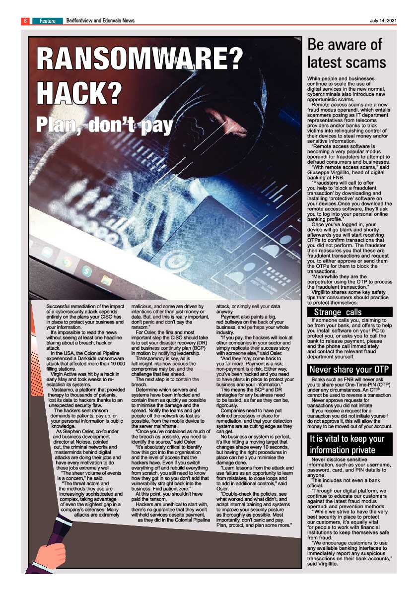 Bedfordview Edenvale News 14 July 2021 page 8